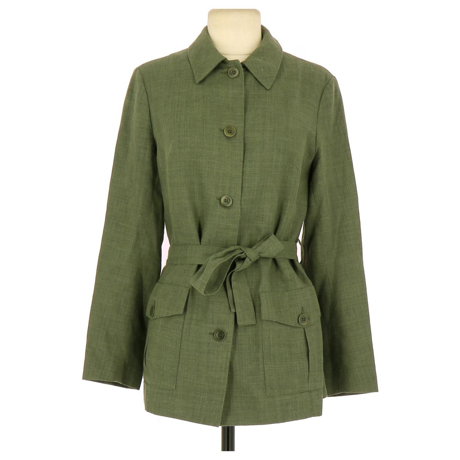 CAROLL Vest / Blazer Dark green Linen ref.112716 - Joli Closet