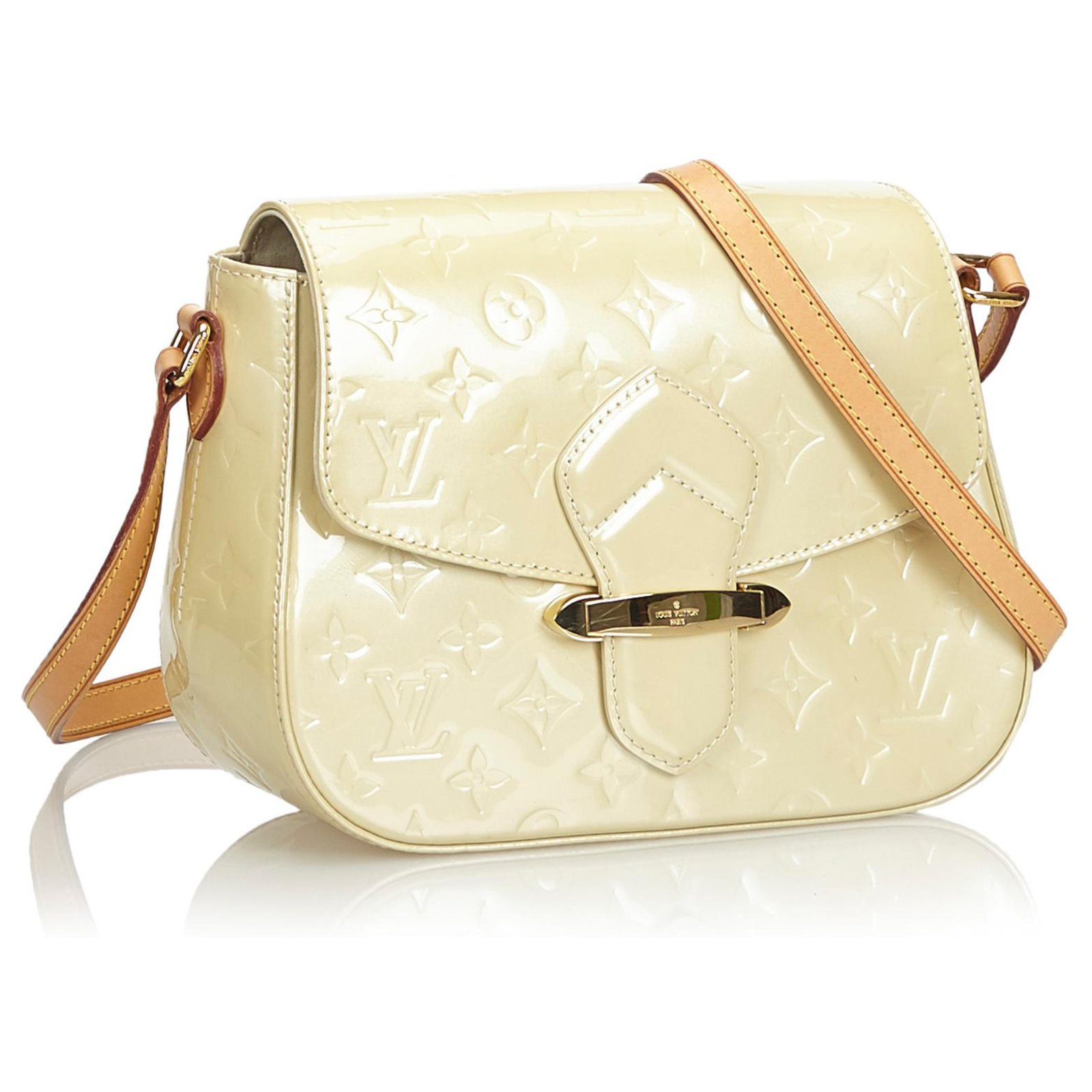 Louis Vuitton Cream Monogram Vernis Bellflower GM Bag