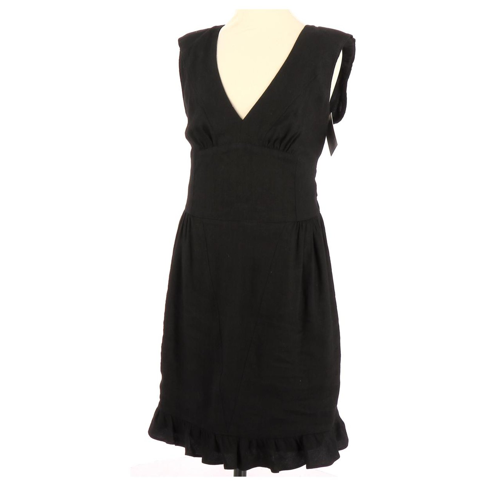 Sandro robe Black Linen ref.112986 - Joli Closet