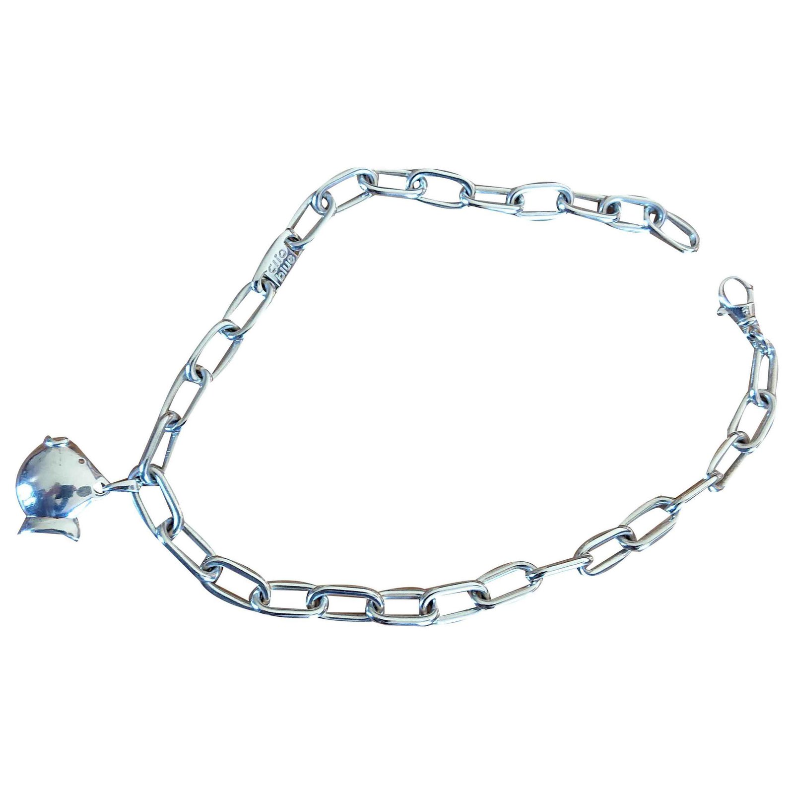 Clio Blue Fish necklace Silvery Silver ref.113254 - Joli Closet