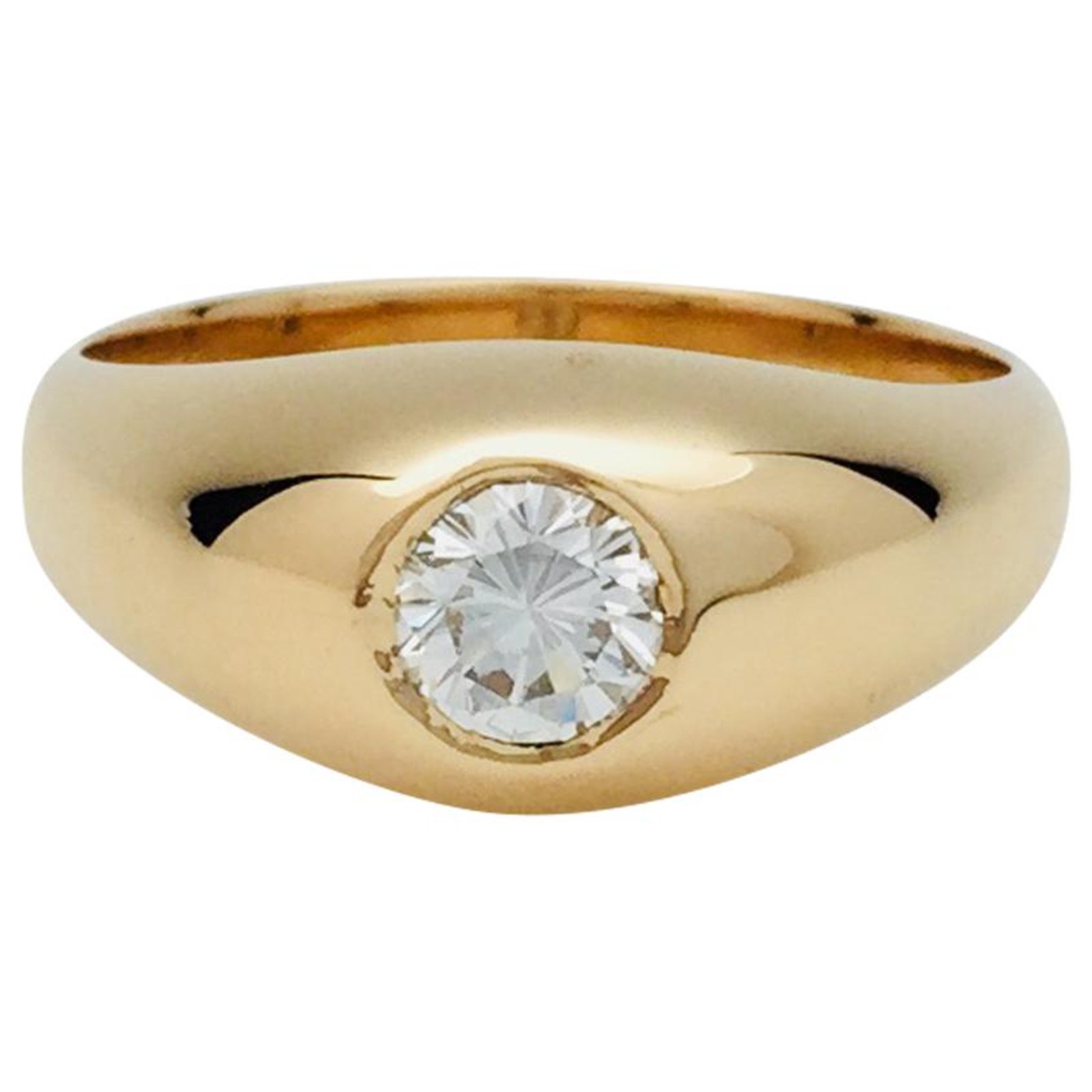 inconnue Bague chevalière en or jaune et diamant. ref.113493 - Joli Closet
