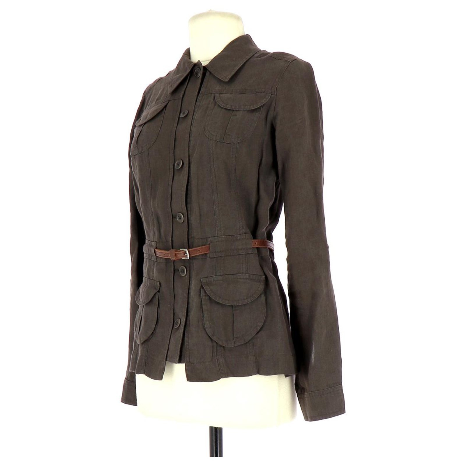 Comptoir Des Cotonniers Vest / Blazer Brown Linen ref.114169 - Joli Closet