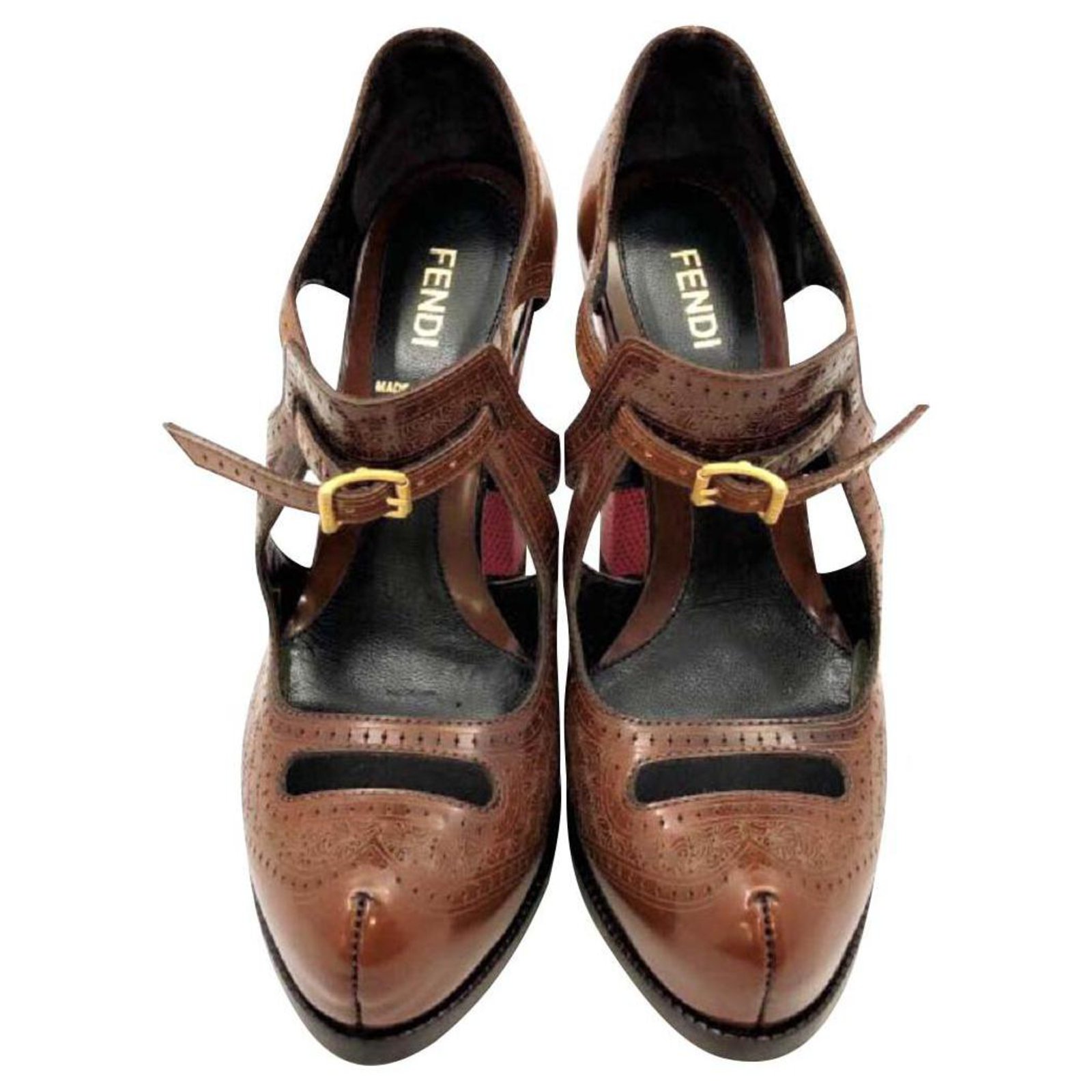 fendi print heels