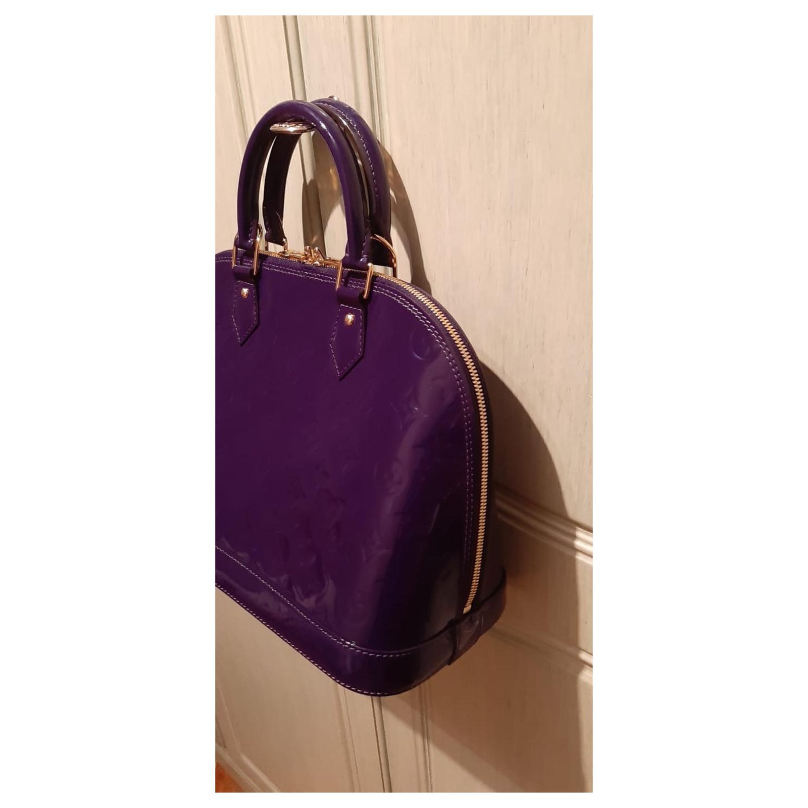 Alma LOUIS VUITTON Handbags T. Leather Purple ref.859660 - Joli Closet