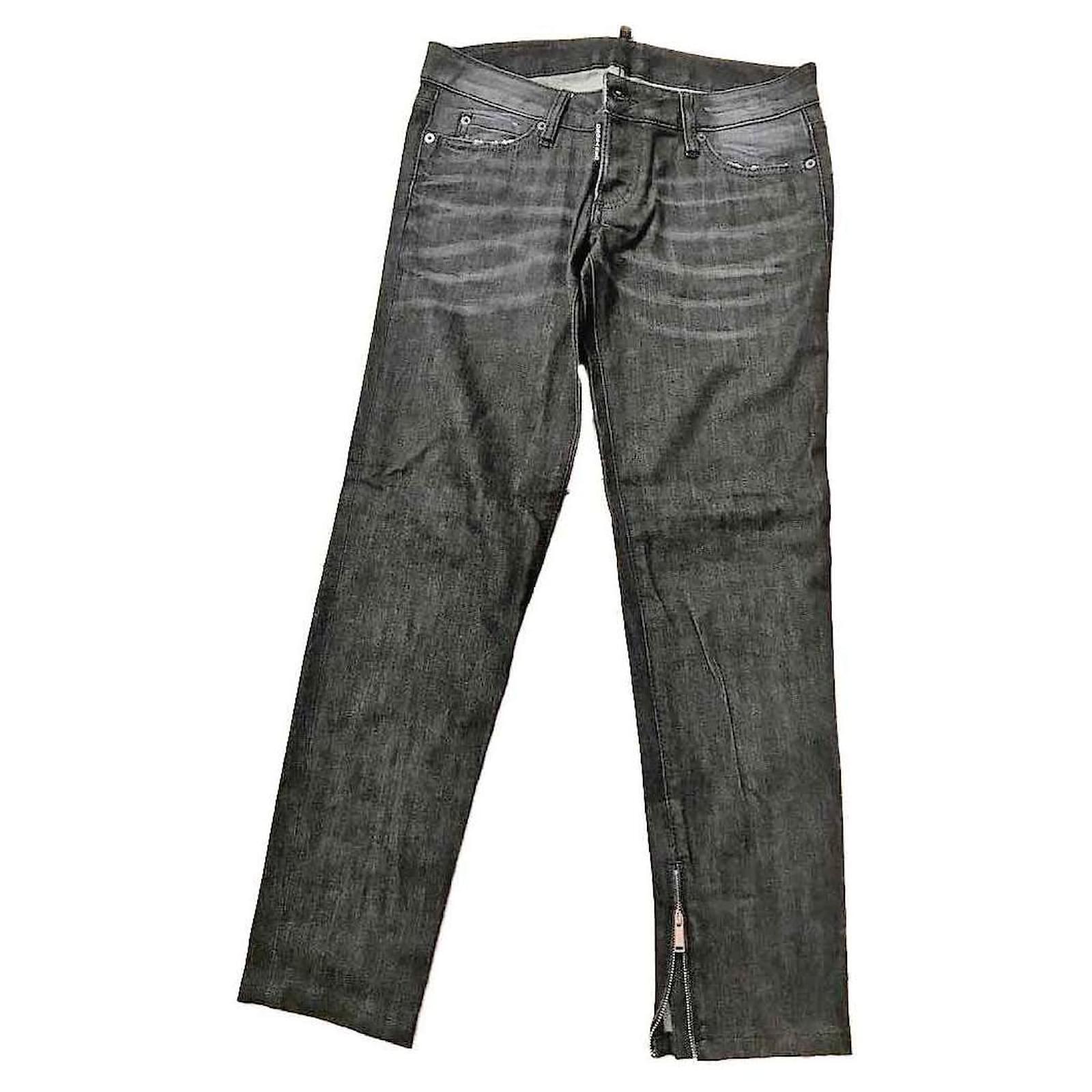 Dsquared2 GRANDS CONDITIONS JEANS NOIR Coton Lycra ref.115148 Joli Closet
