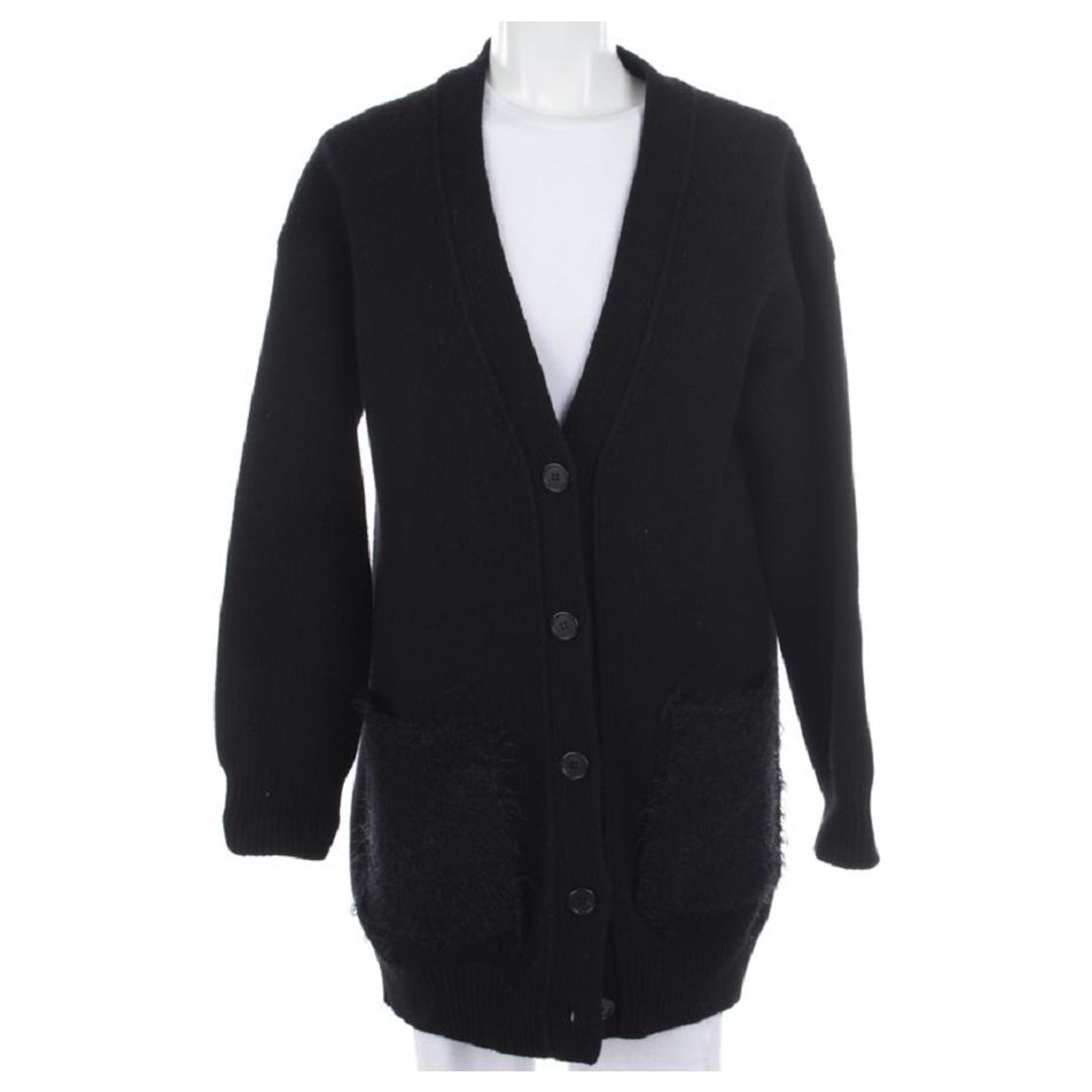 Pull Long En Tricot Noir HEBBEDING - Taille 3L - Occasion Très Bon état