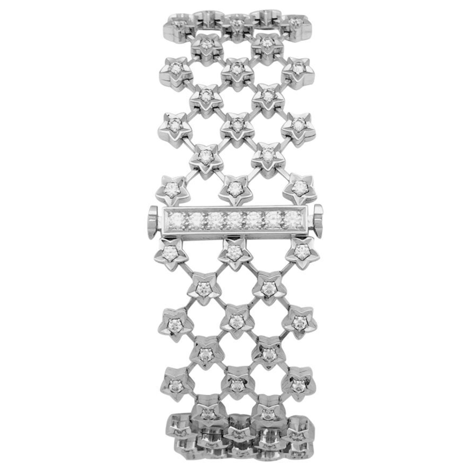 Chanel jewelery watch model Star dust in white gold and diamonds.