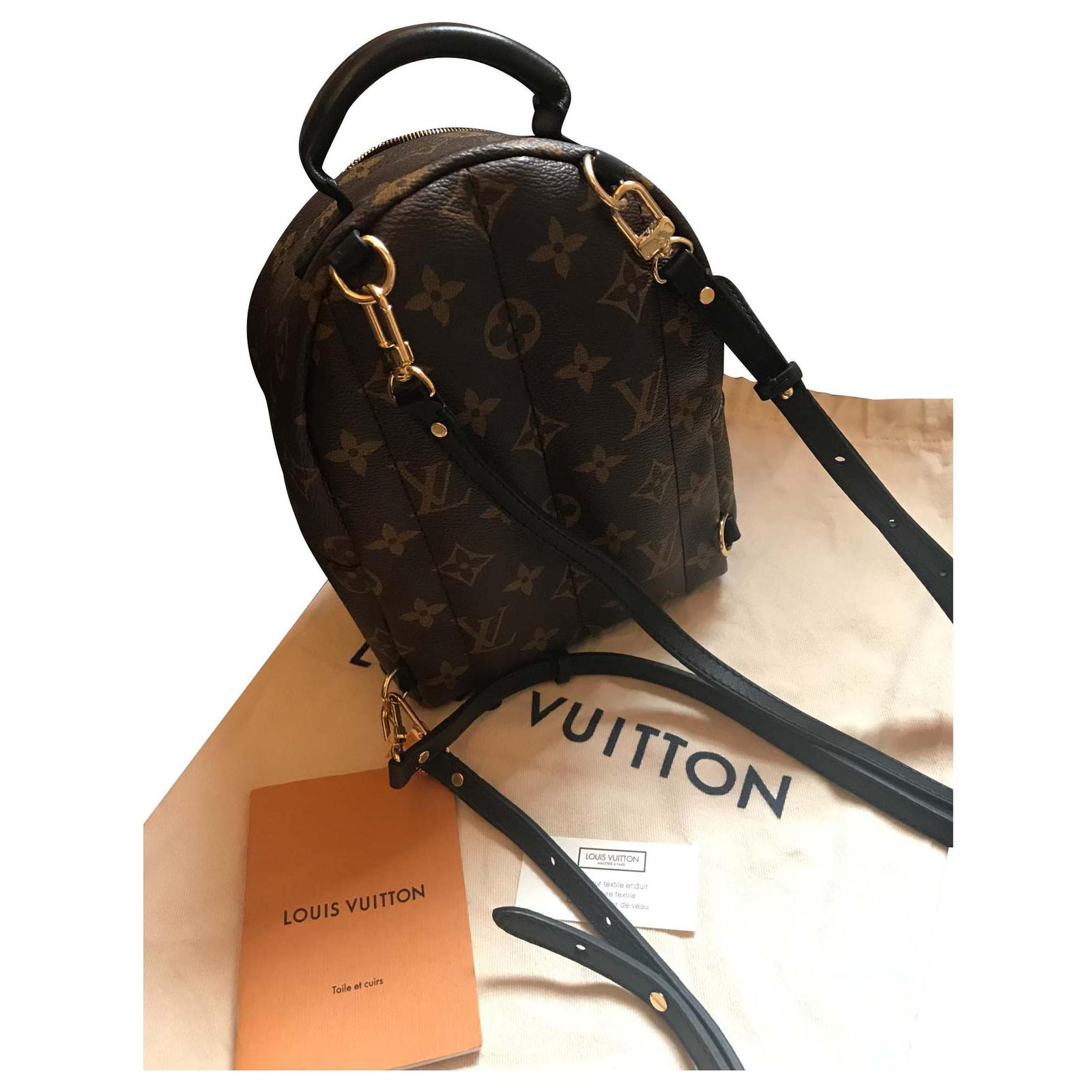 Louis Vuitton Mini palm spging Black Leather ref.115493 - Joli Closet