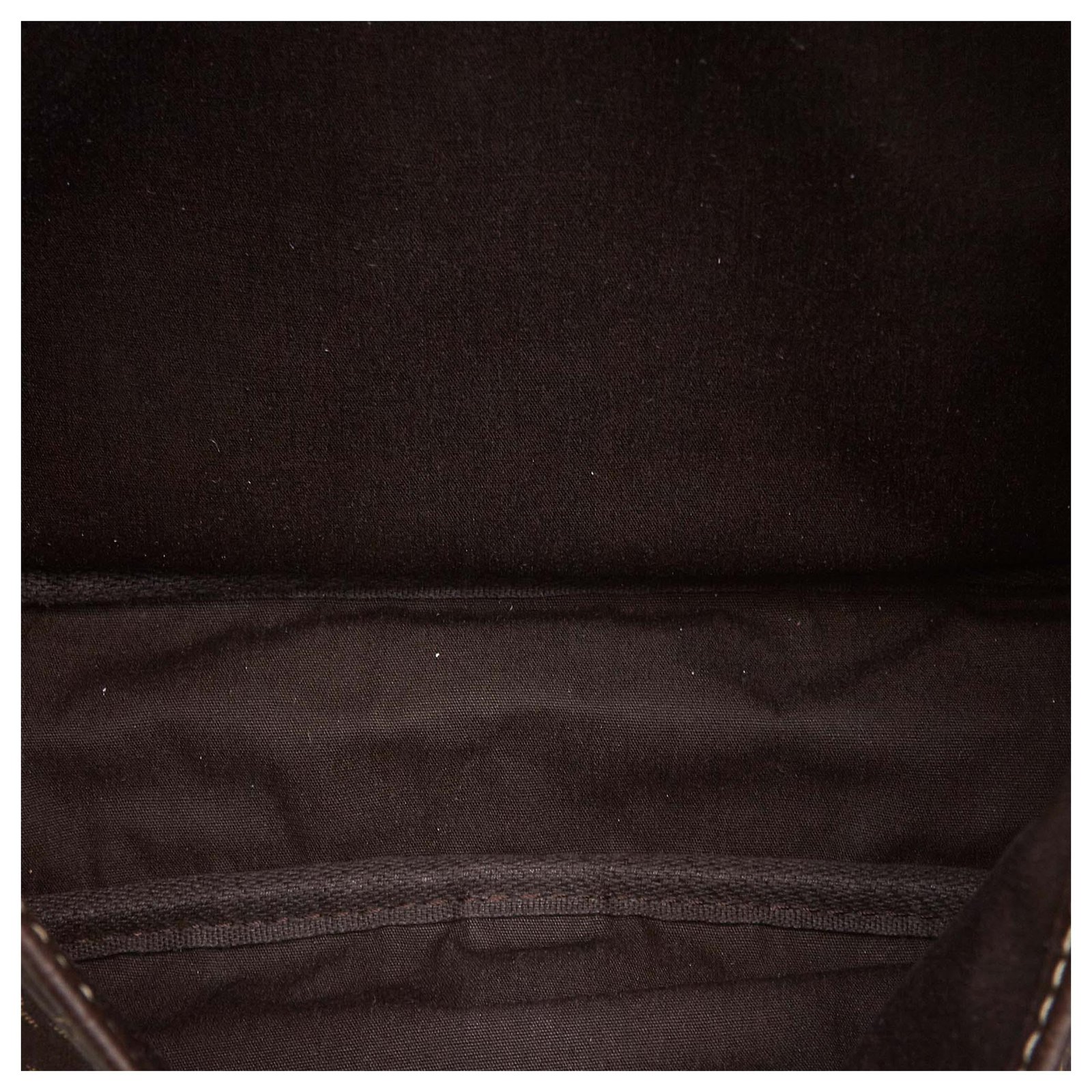 Louis Vuitton Brown Monogram Mini Lin Saumur Dark brown Leather Cloth Cloth  ref.131377 - Joli Closet