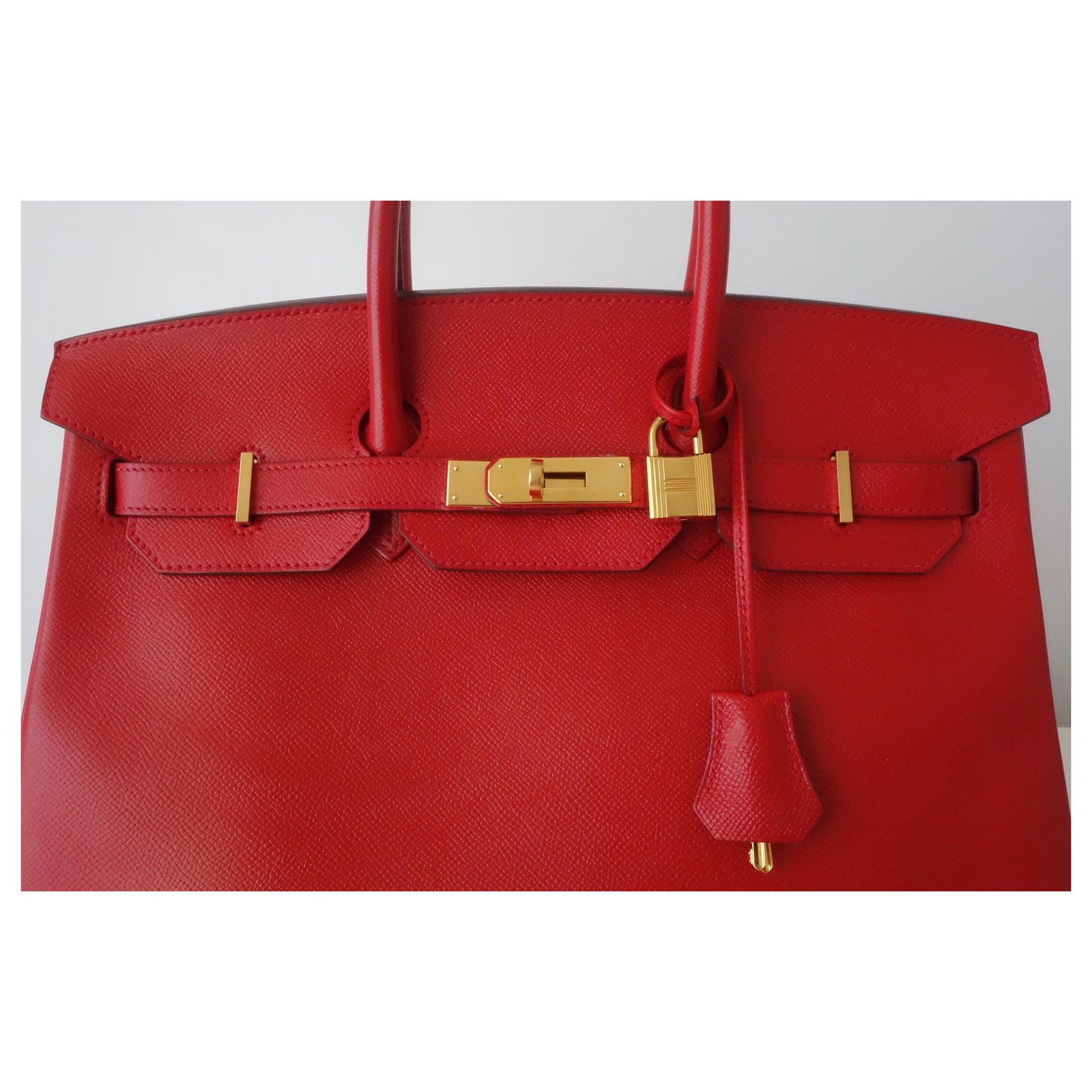 Hermès Courchevel Birkin 35 - Red Handle Bags, Handbags - HER408716