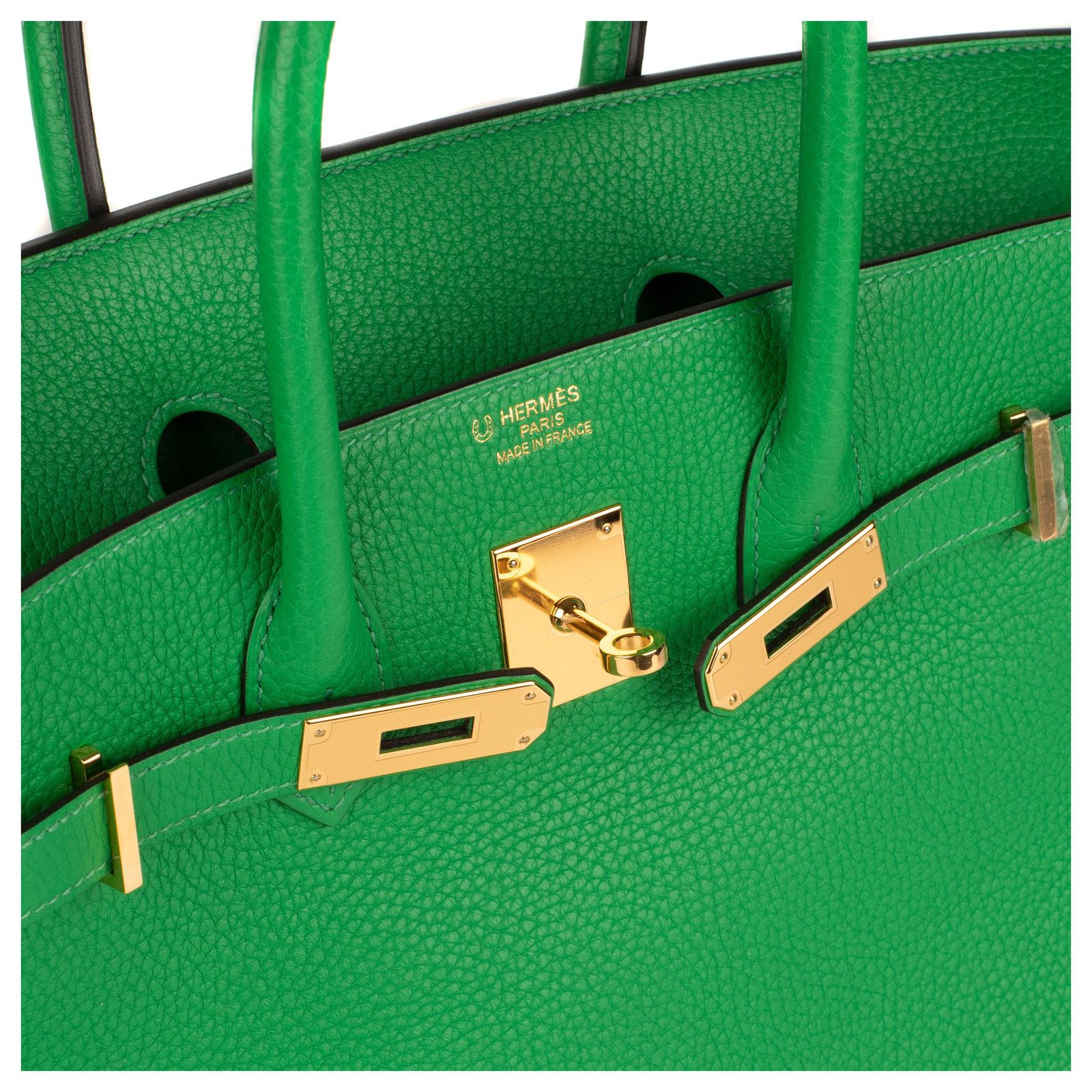 Hermes Birkin 35 Bag Bamboo Green Togo Leather Gold Hardware