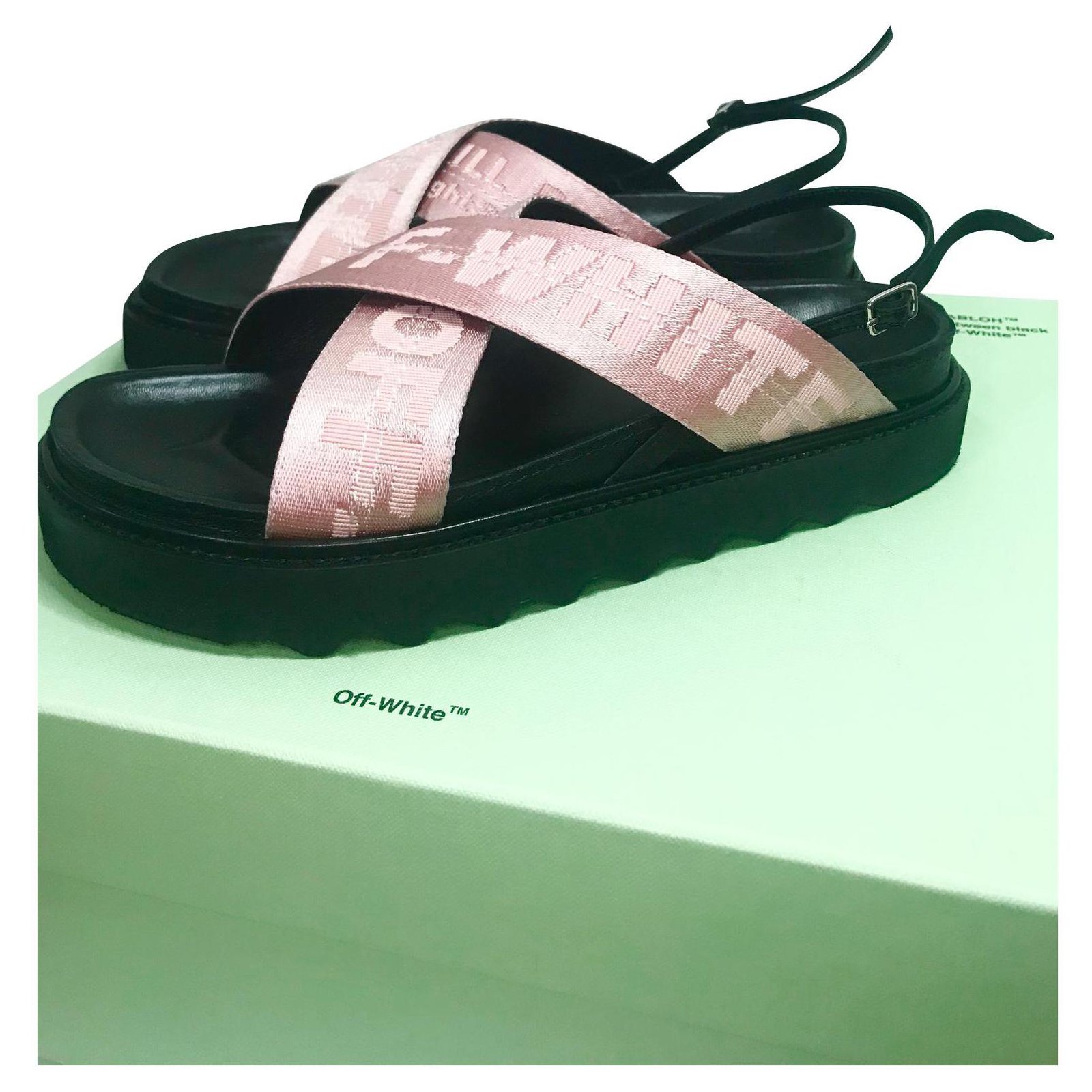 pink off white sandals