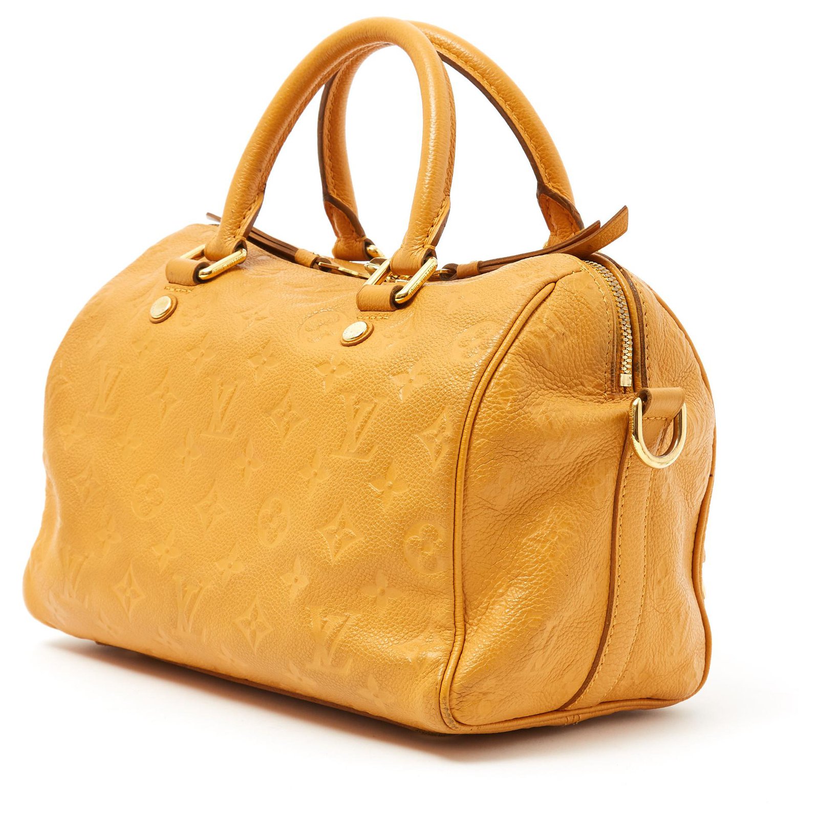 Louis Vuitton Speedy shoulder strap 25 Monogram Imprint Yellow Leather  ref.118232 - Joli Closet