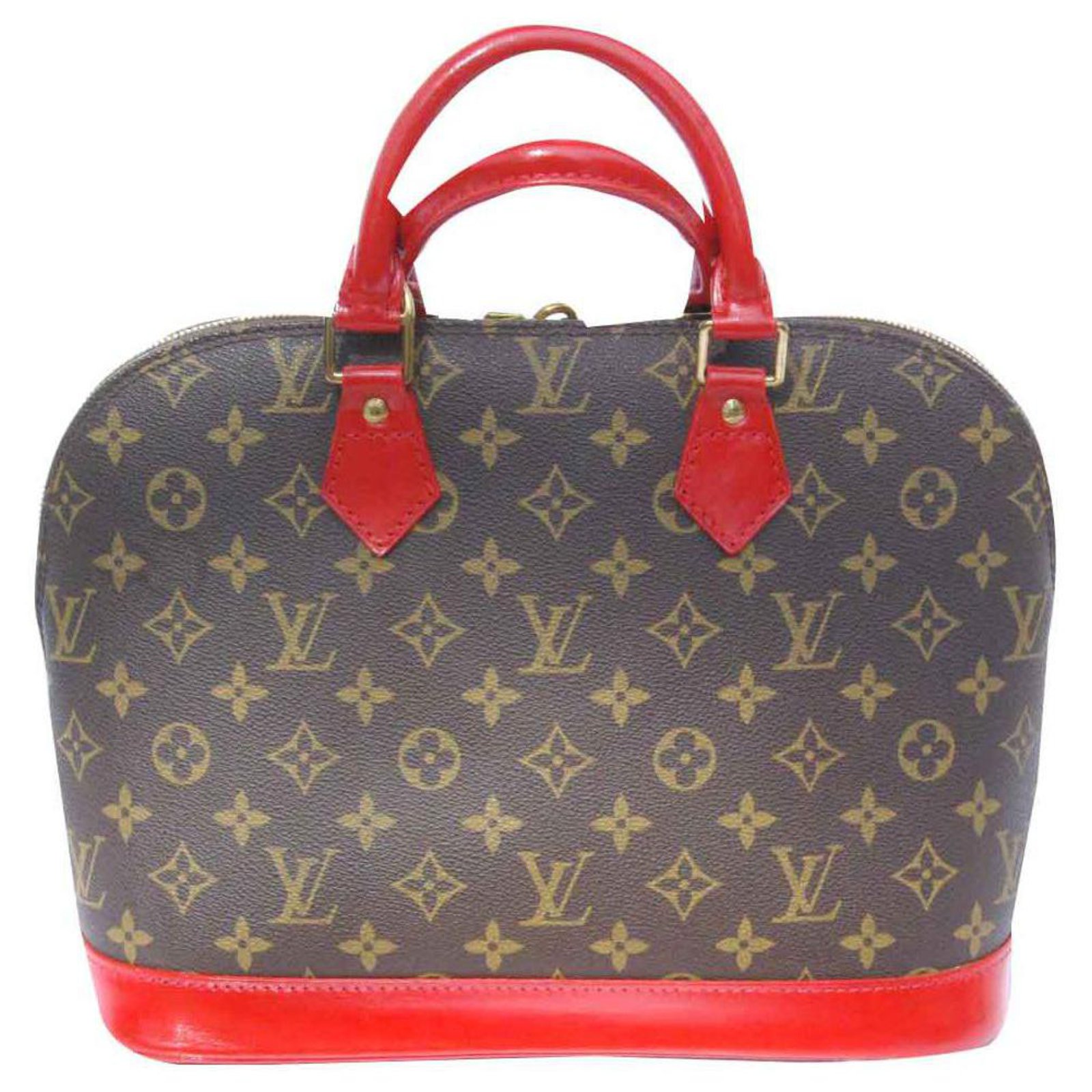 Louis Vuitton Brown Monogram Olympe Red Leather Cloth Pony-style calfskin  ref.301998 - Joli Closet