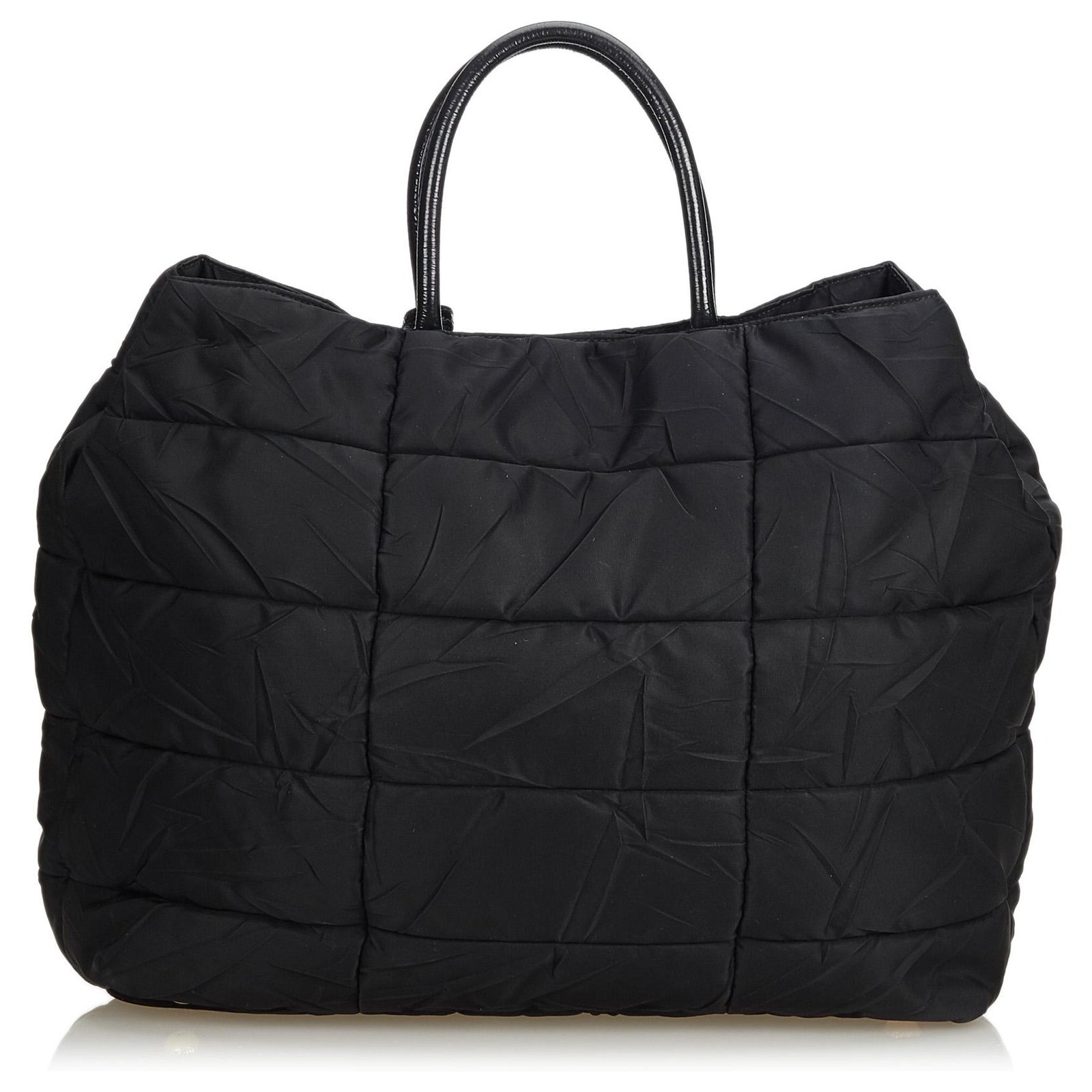 quilted nylon tote bag