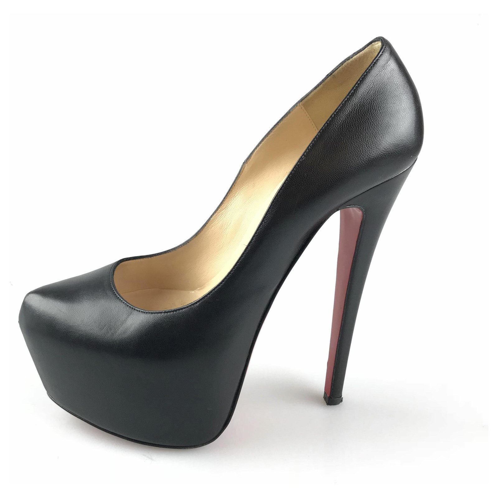 Christian Louboutin Black Leather Daffodile 160 ref.119848 - Joli Closet