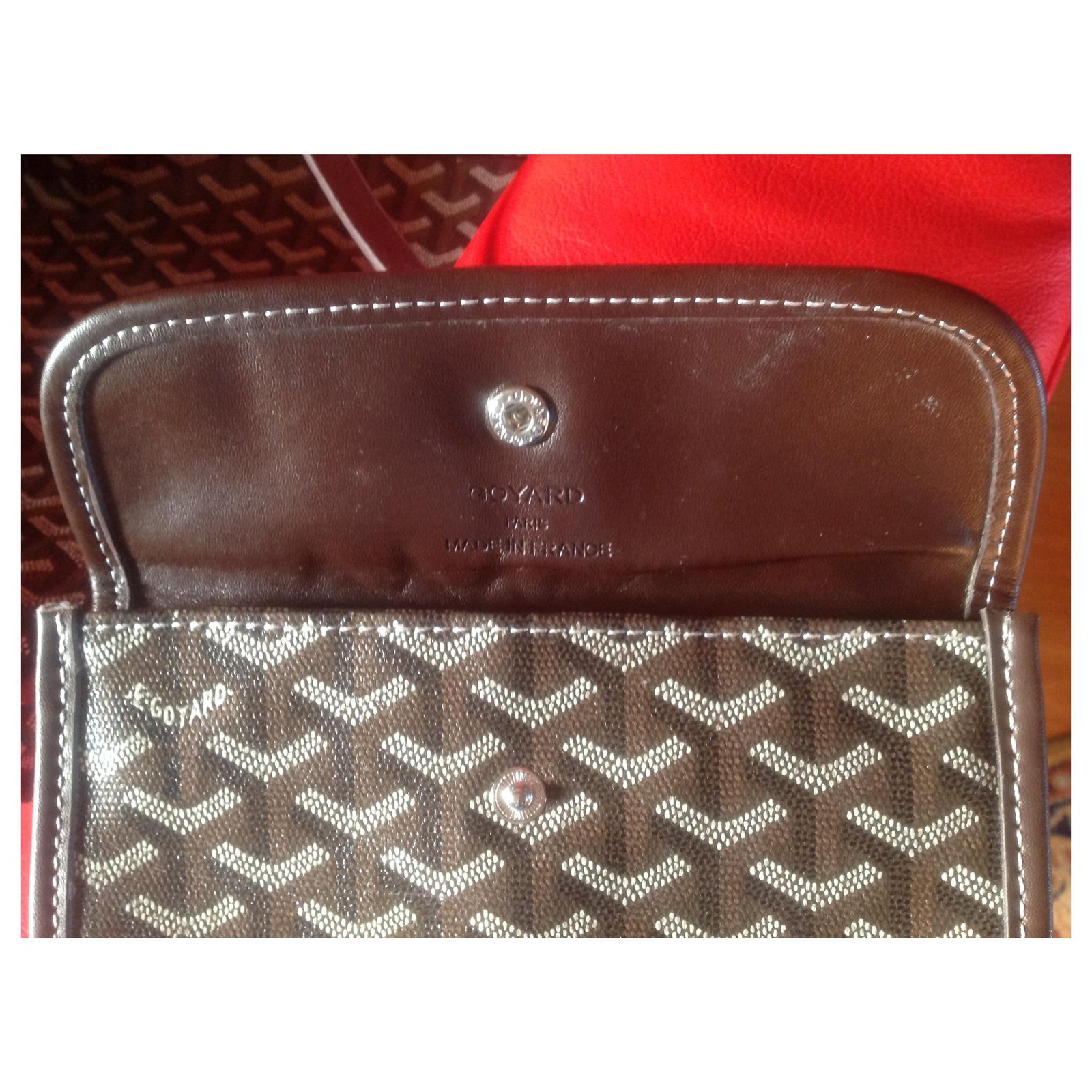 Goyard Saint Louis GM Brown Black Leather Cloth ref.180457 - Joli Closet