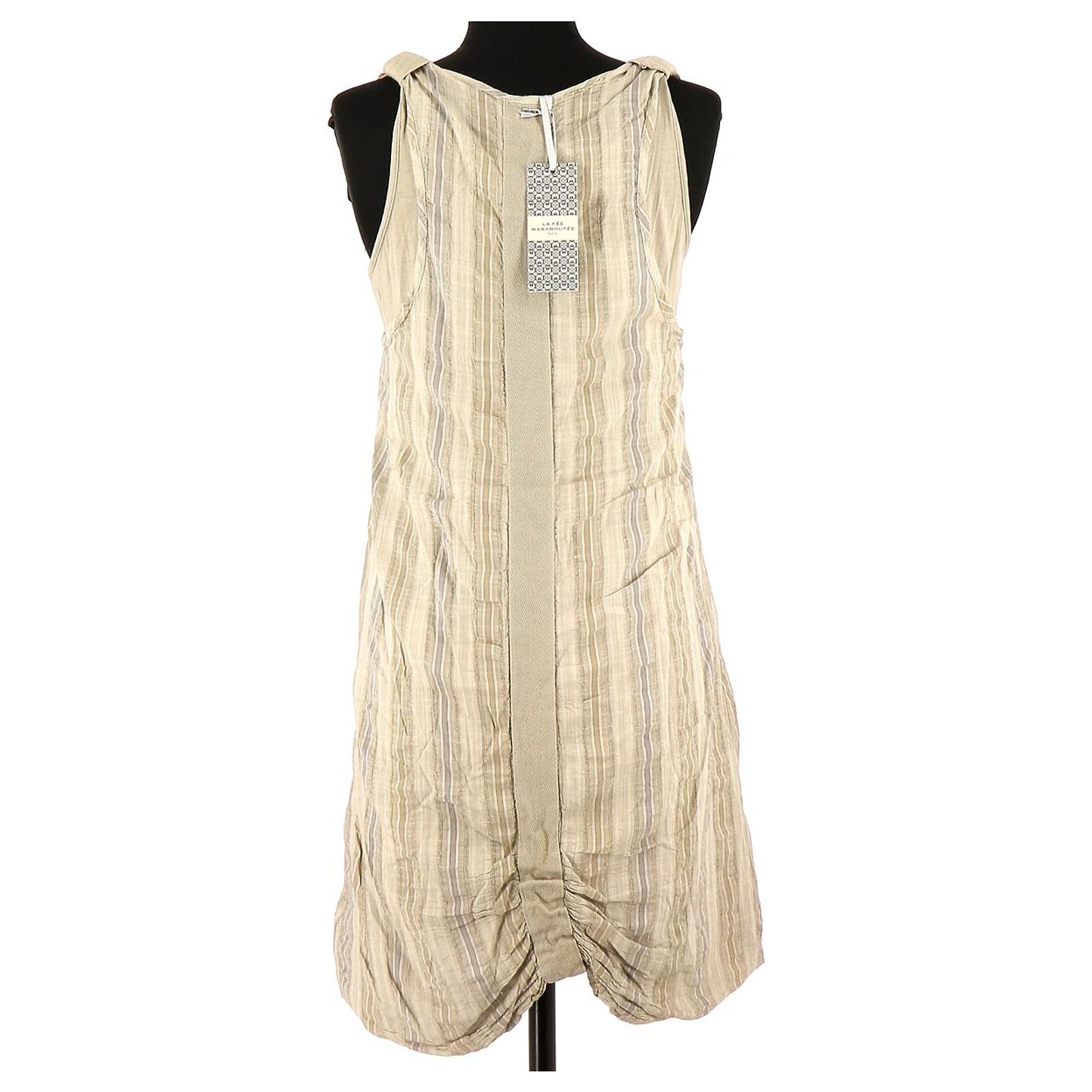 Ensemble Robe Et Gilet La Fée Maraboutée - Soie & Crochet Coton Beige - Taille S, Neuf Avec étiquettes