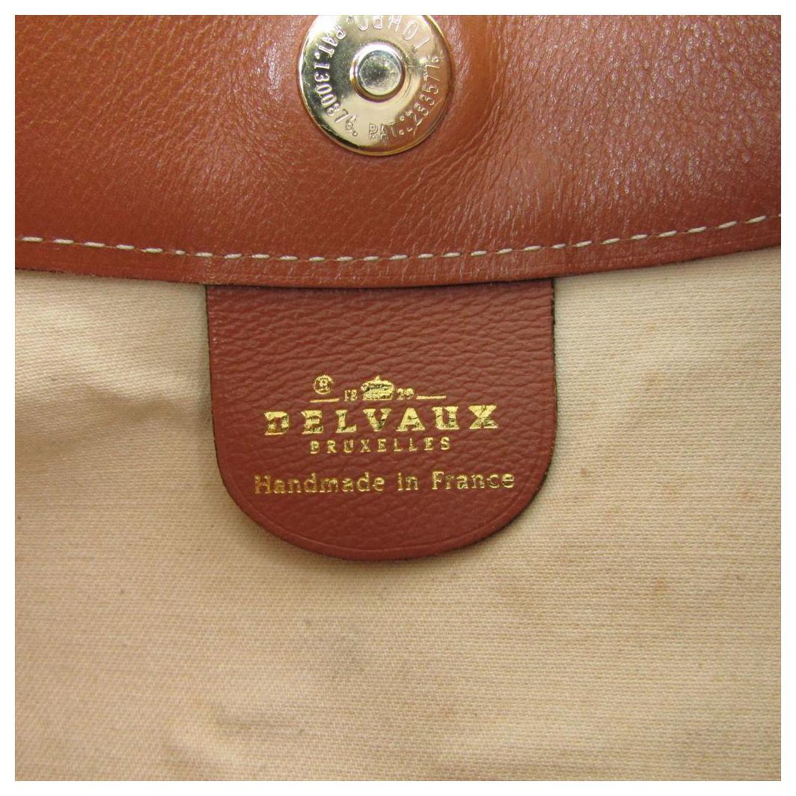 Delvaux Brown Canvas Shoulder Bag Light brown Leather Cloth Cloth