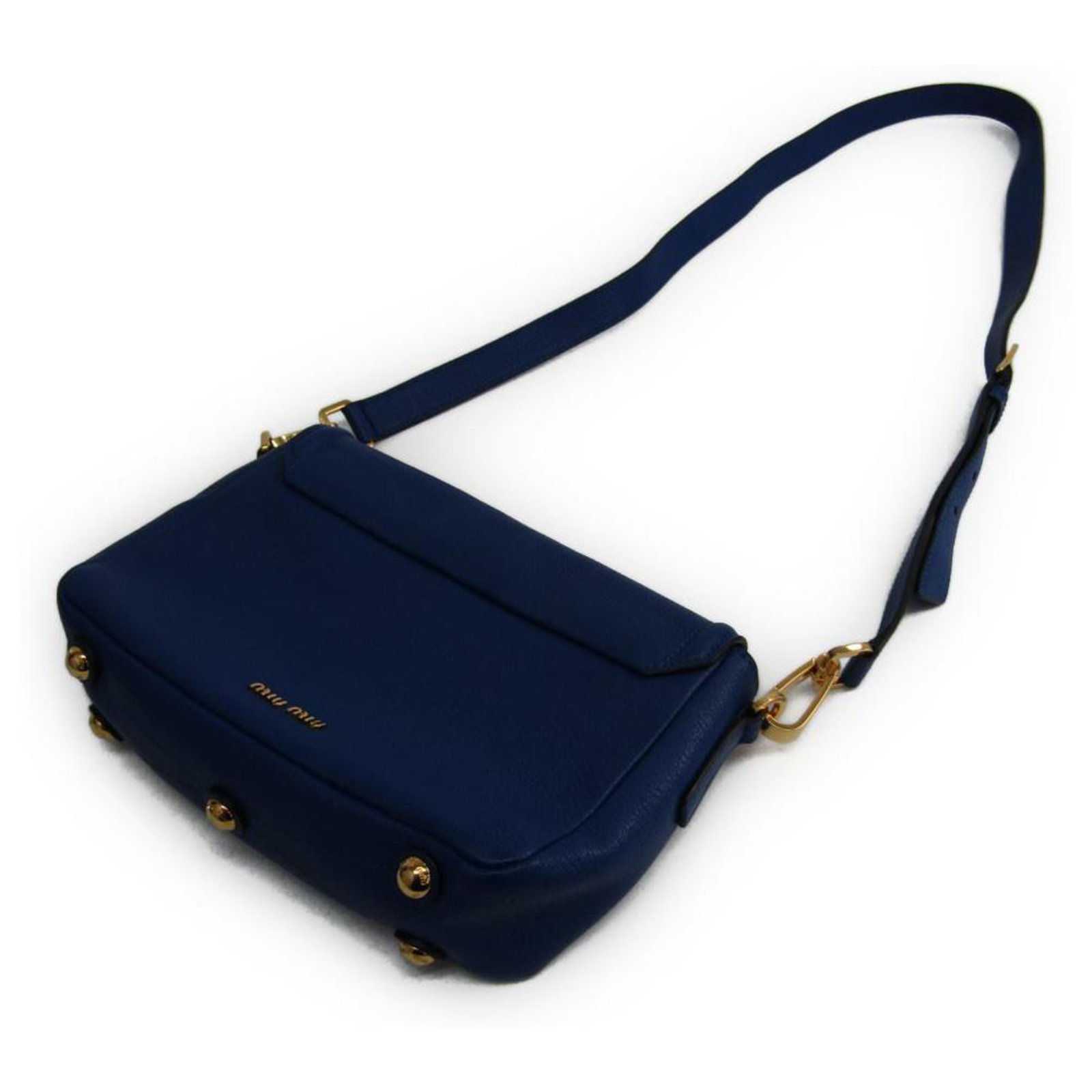 Miu Miu Blue Leather Madras Flap Crossbody Bag Miu Miu | The Luxury Closet