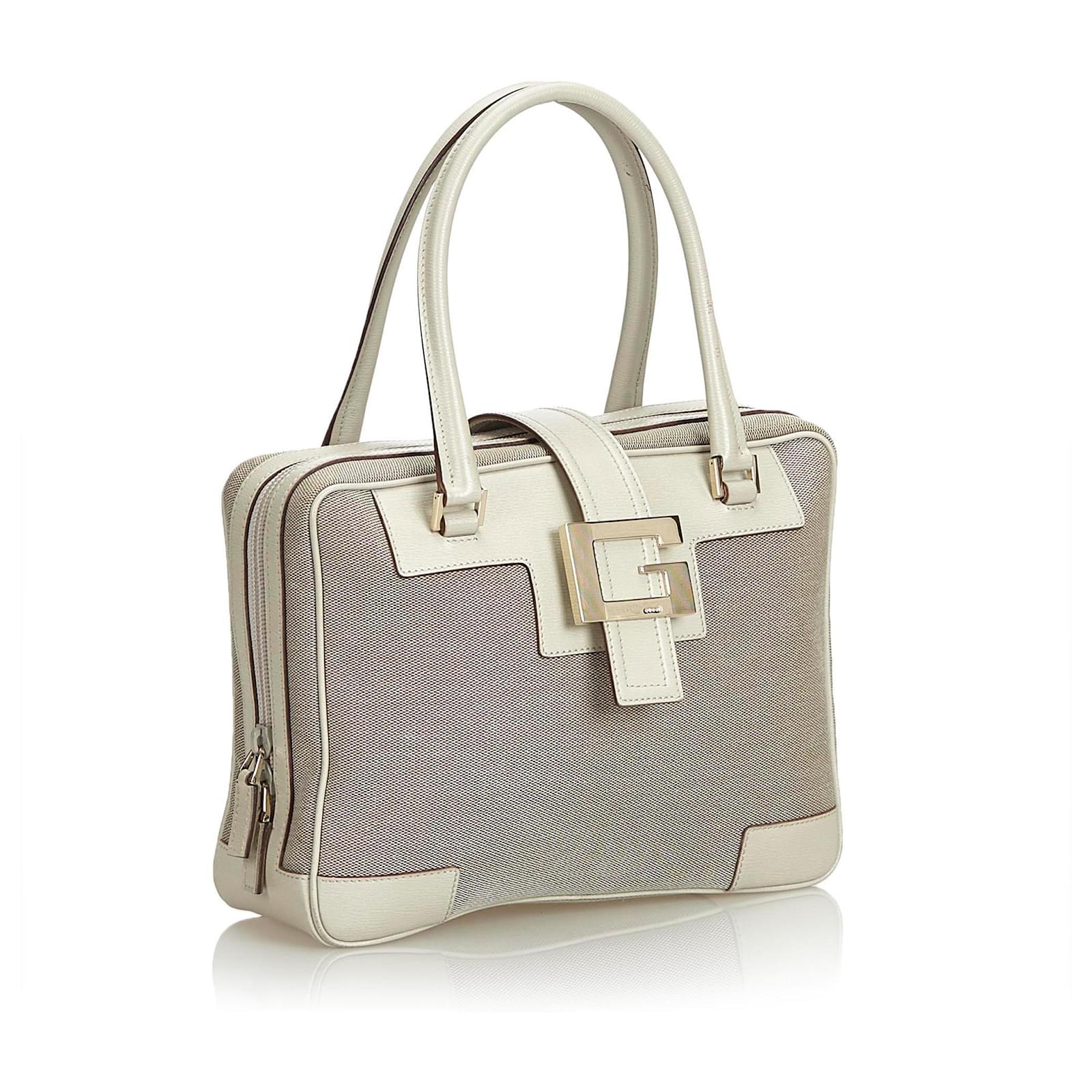 Gucci Gray Canvas Handbag