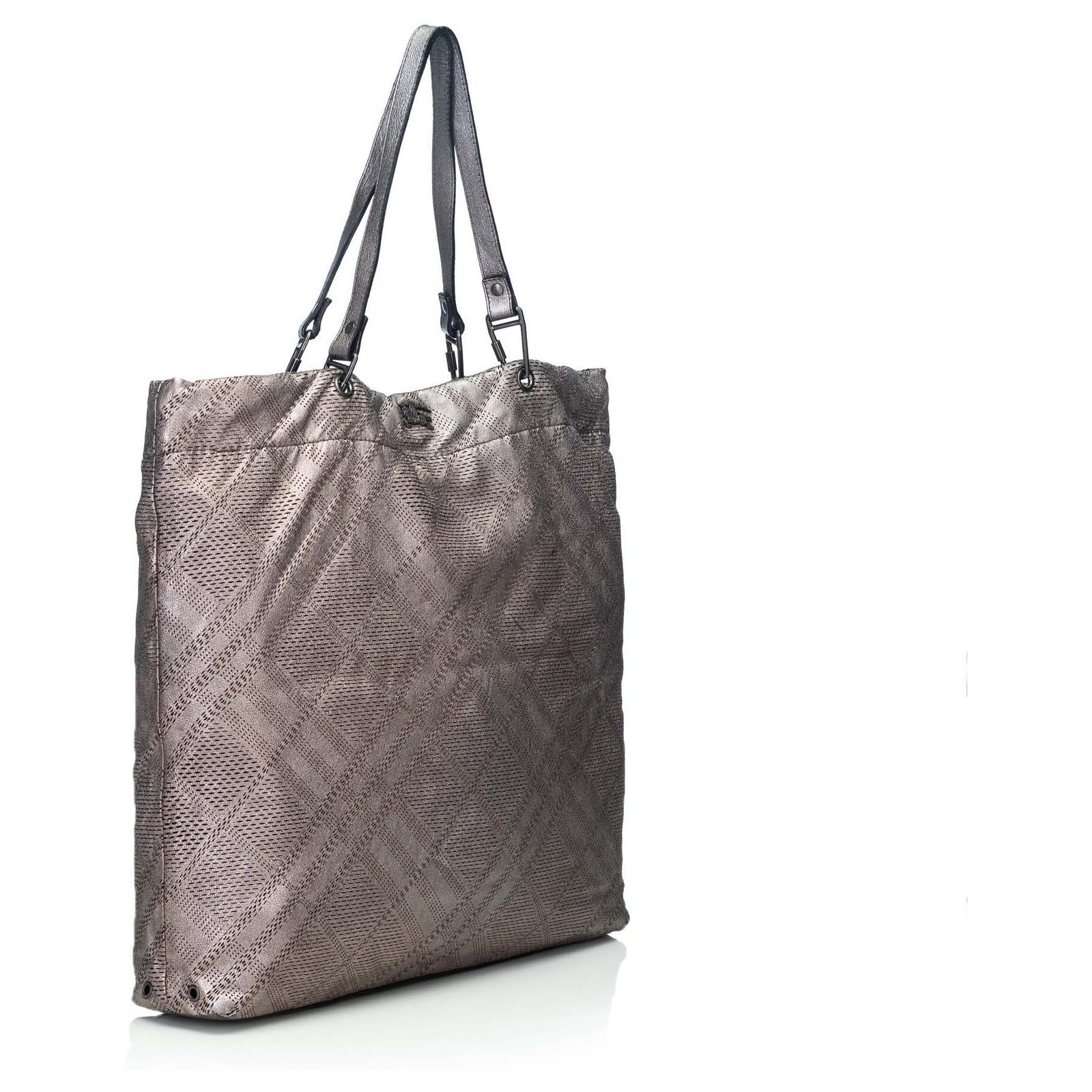 burberry tote bag silver