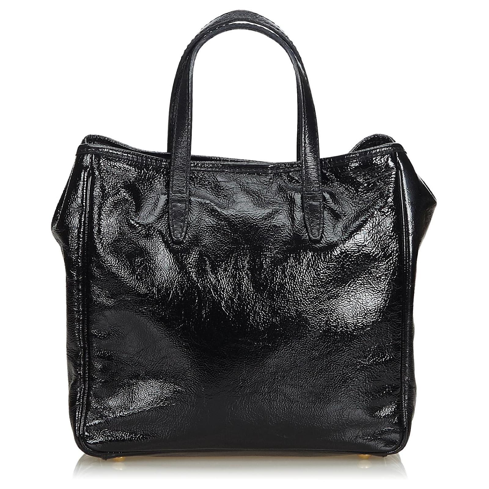 洋書 Jacques et Laurent Pourcel Autre Marque YSL Black Y Mail Tote Bag Leather Patent