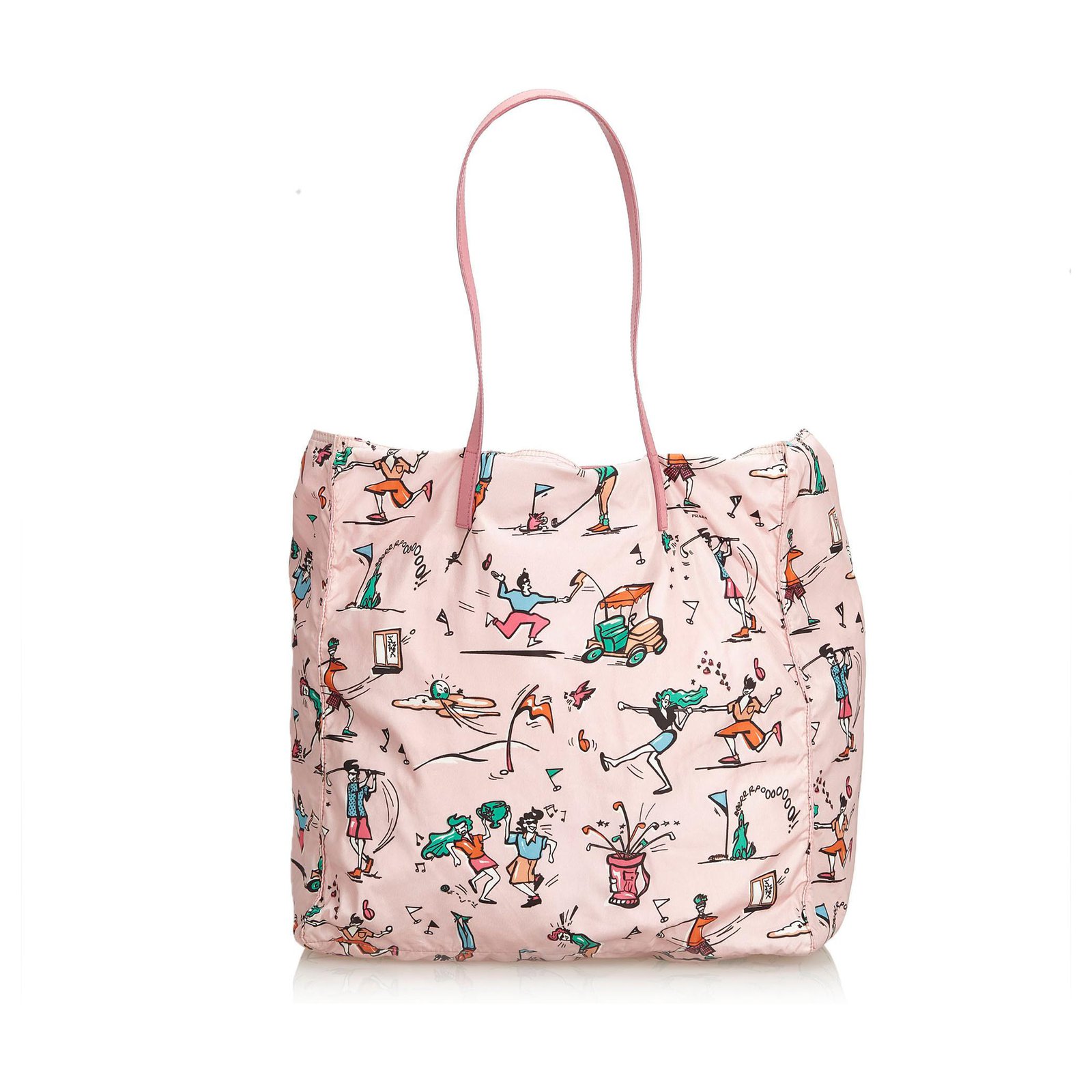 Prada Pink Tessuto Nylon Convertible Tote Bag with Strap 863147 at