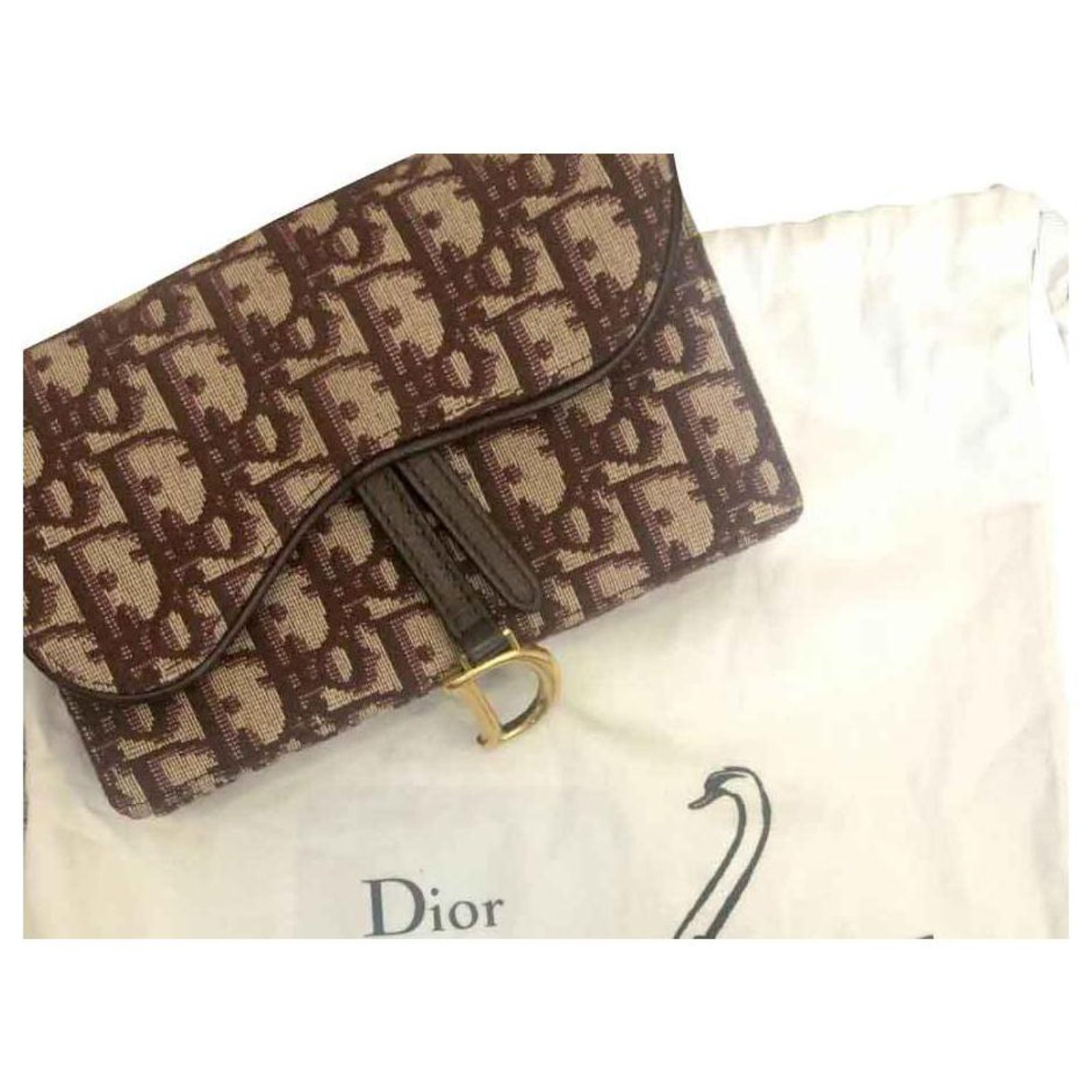 Dior Handbags Leather Cloth ref.120780 - Joli Closet