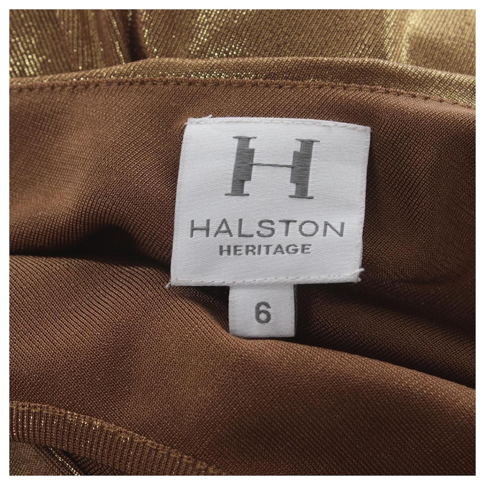 slim fit dress slacks Important 1976 Halston Couture One Shoulder Gold Metallic Lame Sarong –  Shrimpton Couture main image 1