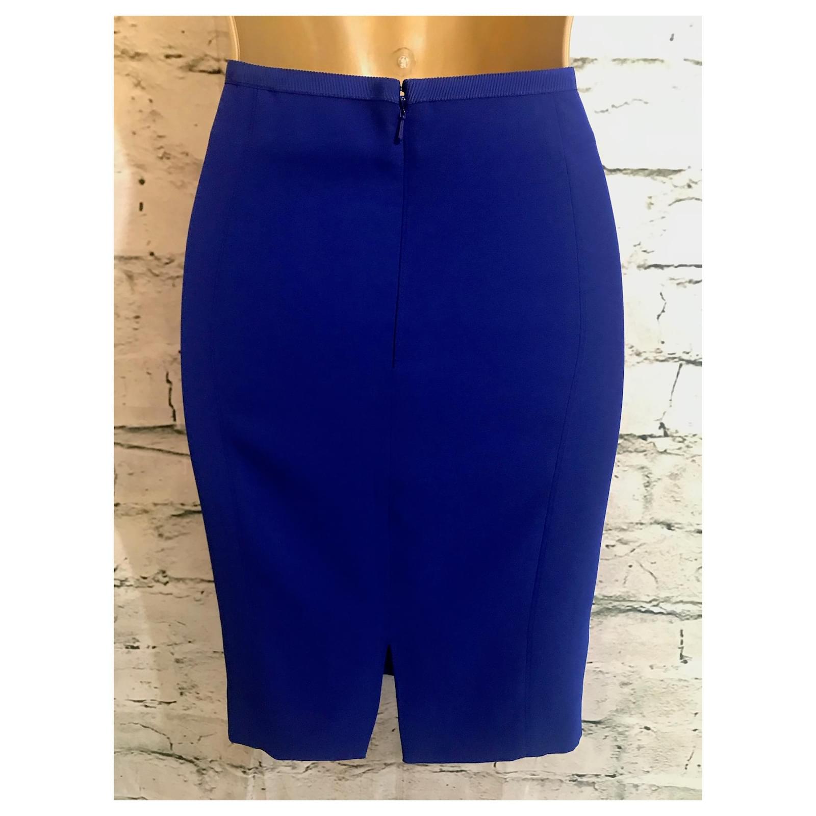 Jupe Crayon Hobbs Neuve - Taille 8 - Bleu, Longueur Genou