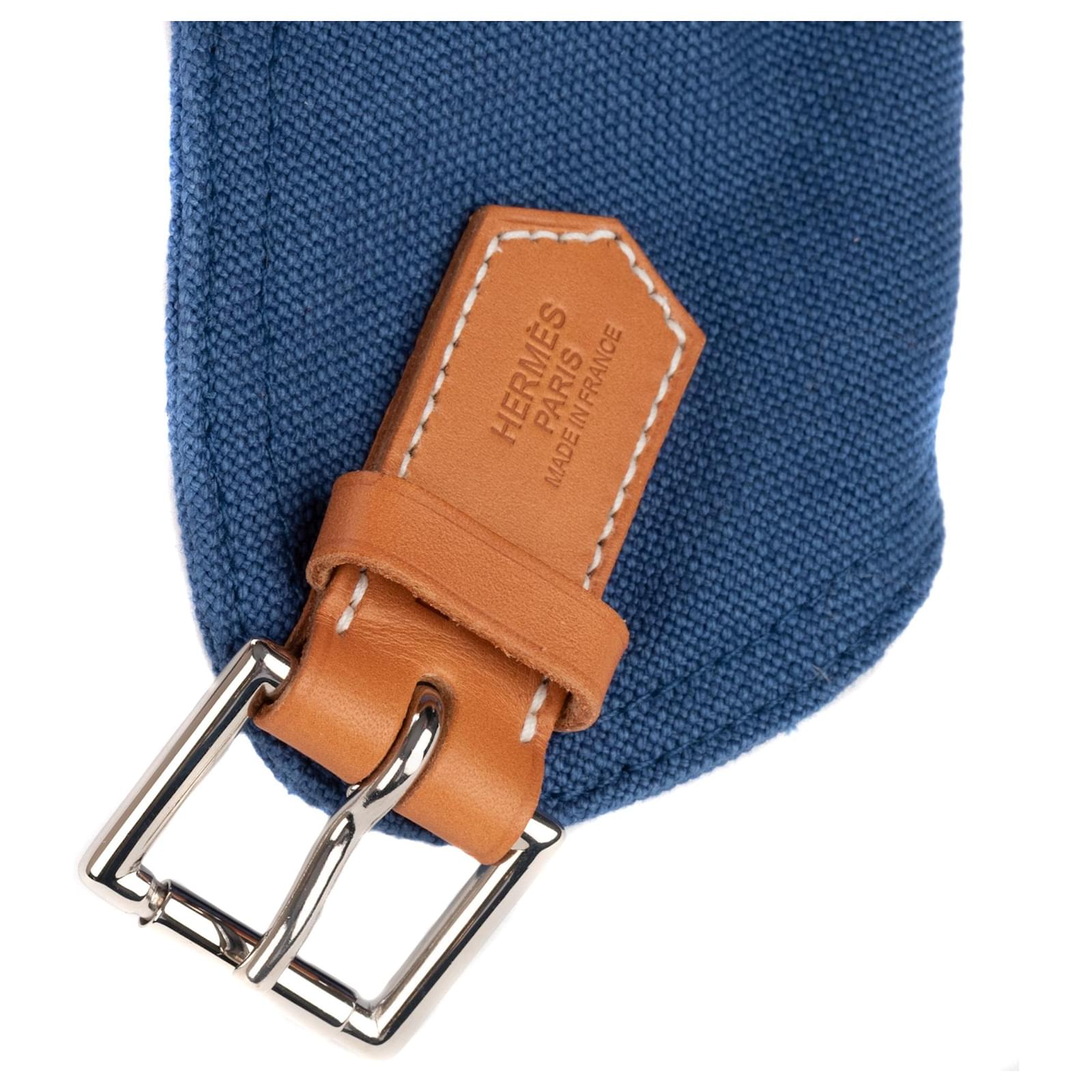 Hermès canvas bag H Goeland Feather & natural barenia leather, Mint