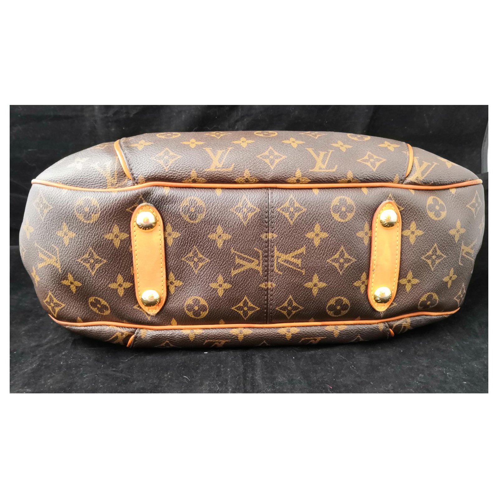 Super bag Galleria PM Louis Vuitton Brown Leather Cloth ref.121587