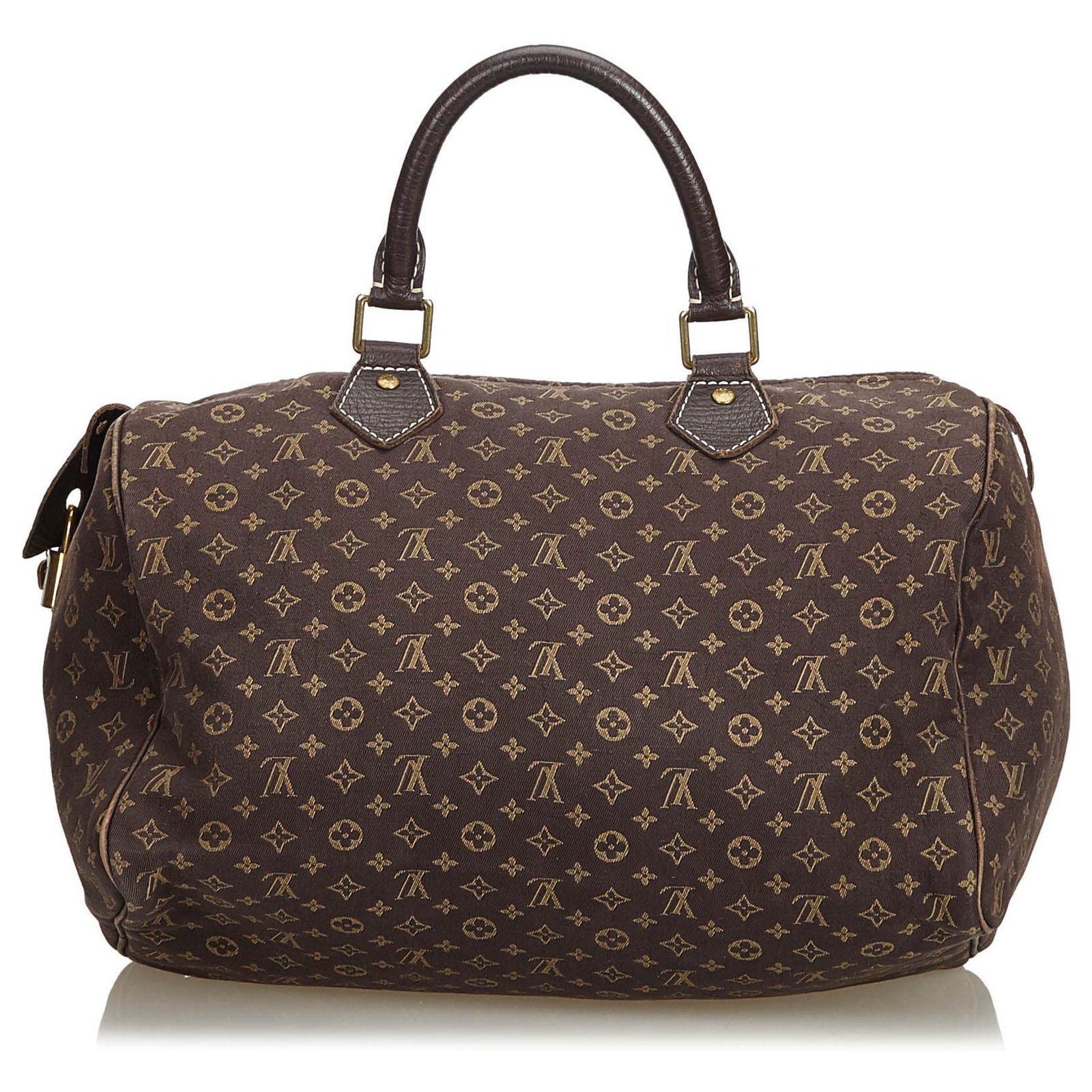 Louis Vuitton Brown, Pattern Print Monogram Mini Lin Speedy 30