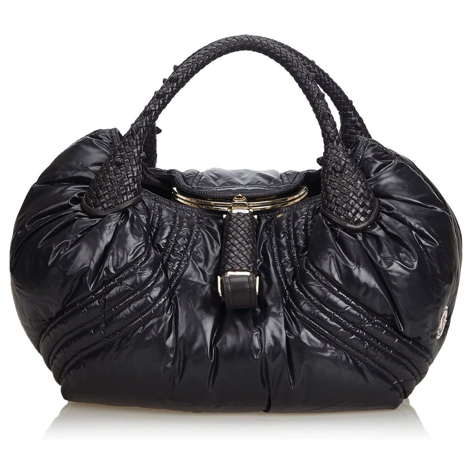 Fendi Black Nylon Moncler Spy Leather Cloth ref.121765 - Joli Closet