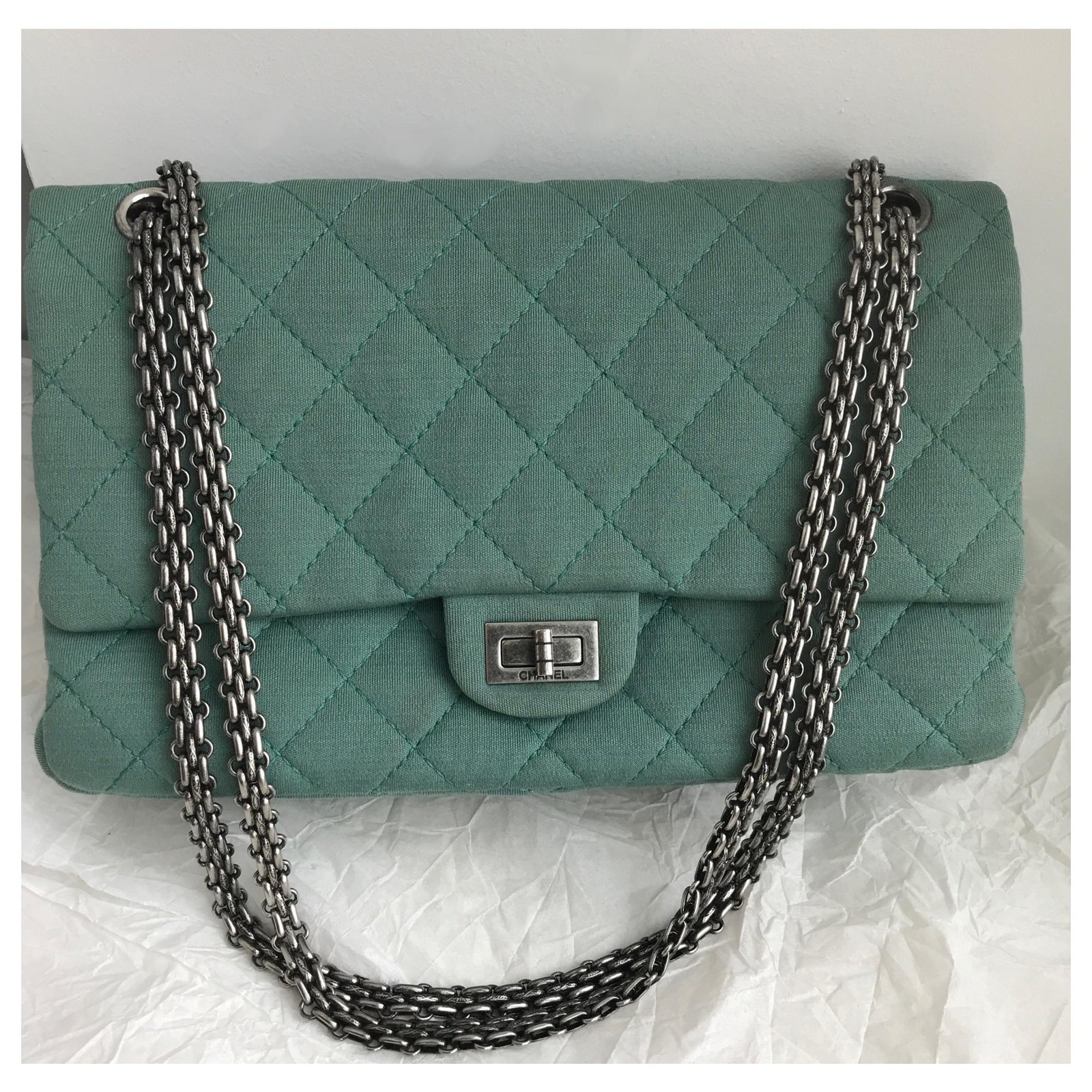 Chanel 2.55 Reissue 28 cm Large Flap Bag 226 Green Light green ...