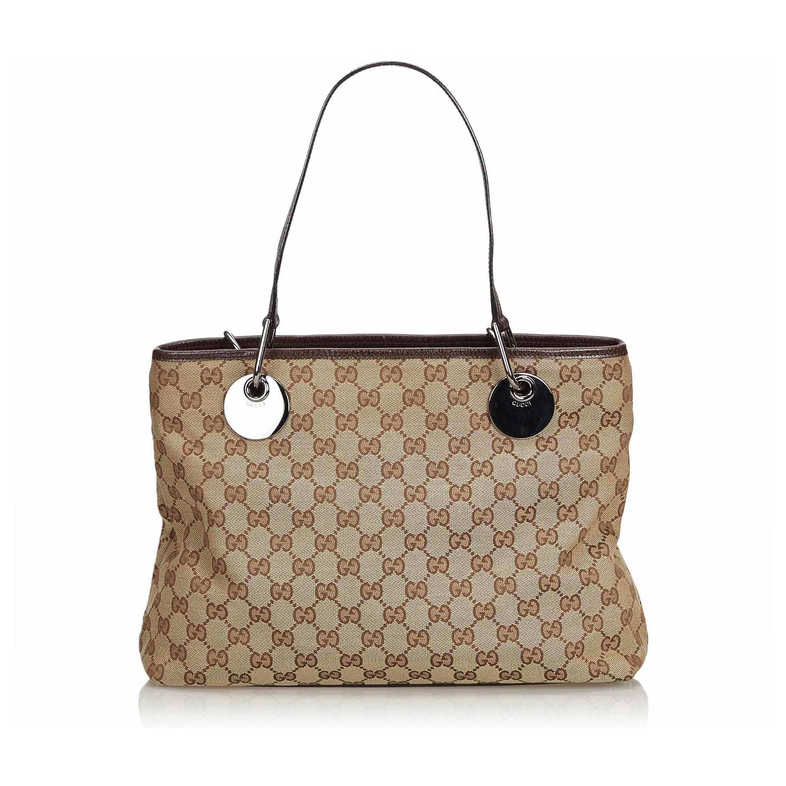 Gucci Black GG Jacquard Eclipse Tote Bag Leather Cloth ref.122279 ...