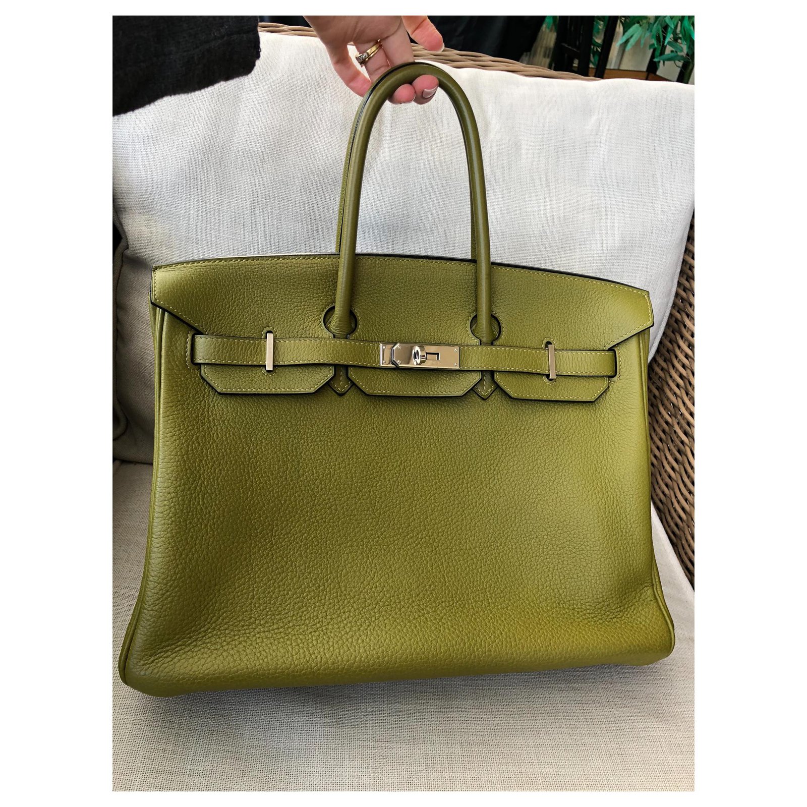 Hermès Birkin Green Olive green Leather ref.122304 - Joli Closet