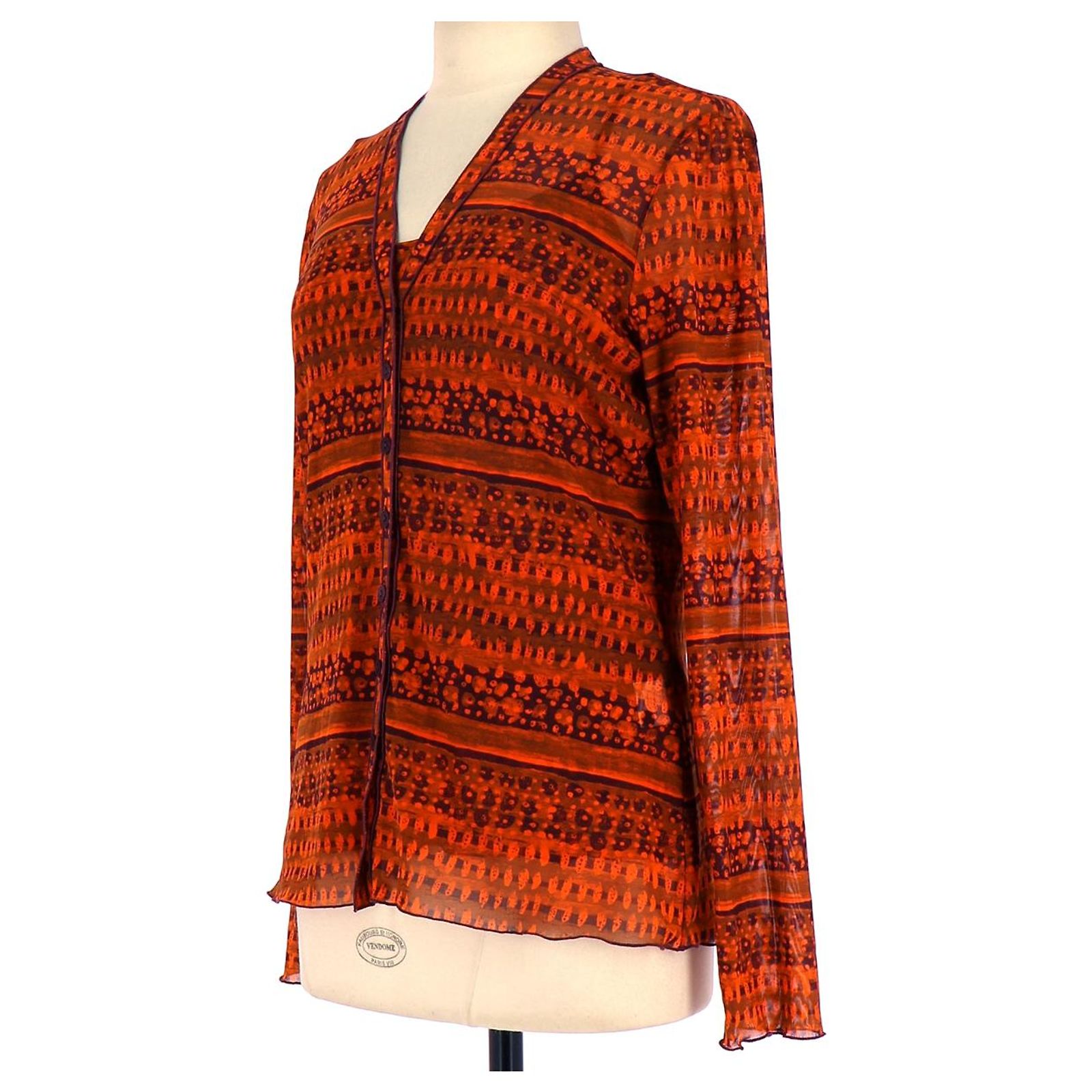 Ensemble 2 Pièces Chacok En Soie - Imprimé Floral élégant - Taille 4/42 - Occasion Parfait état