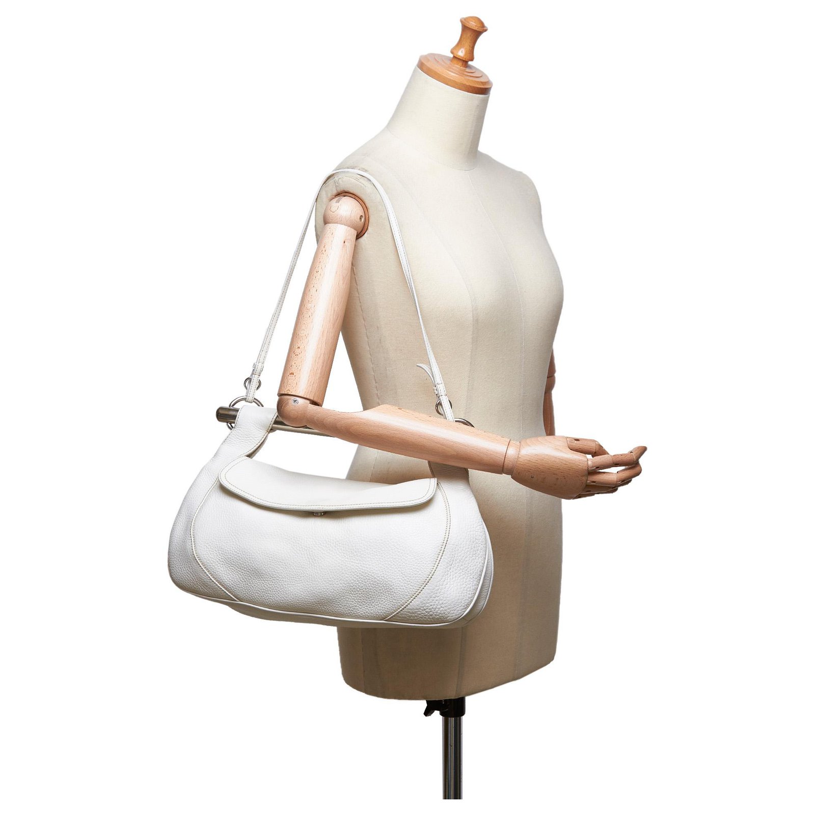 Prada Saffiano Leather Bag White Cream ref.102142 - Joli Closet