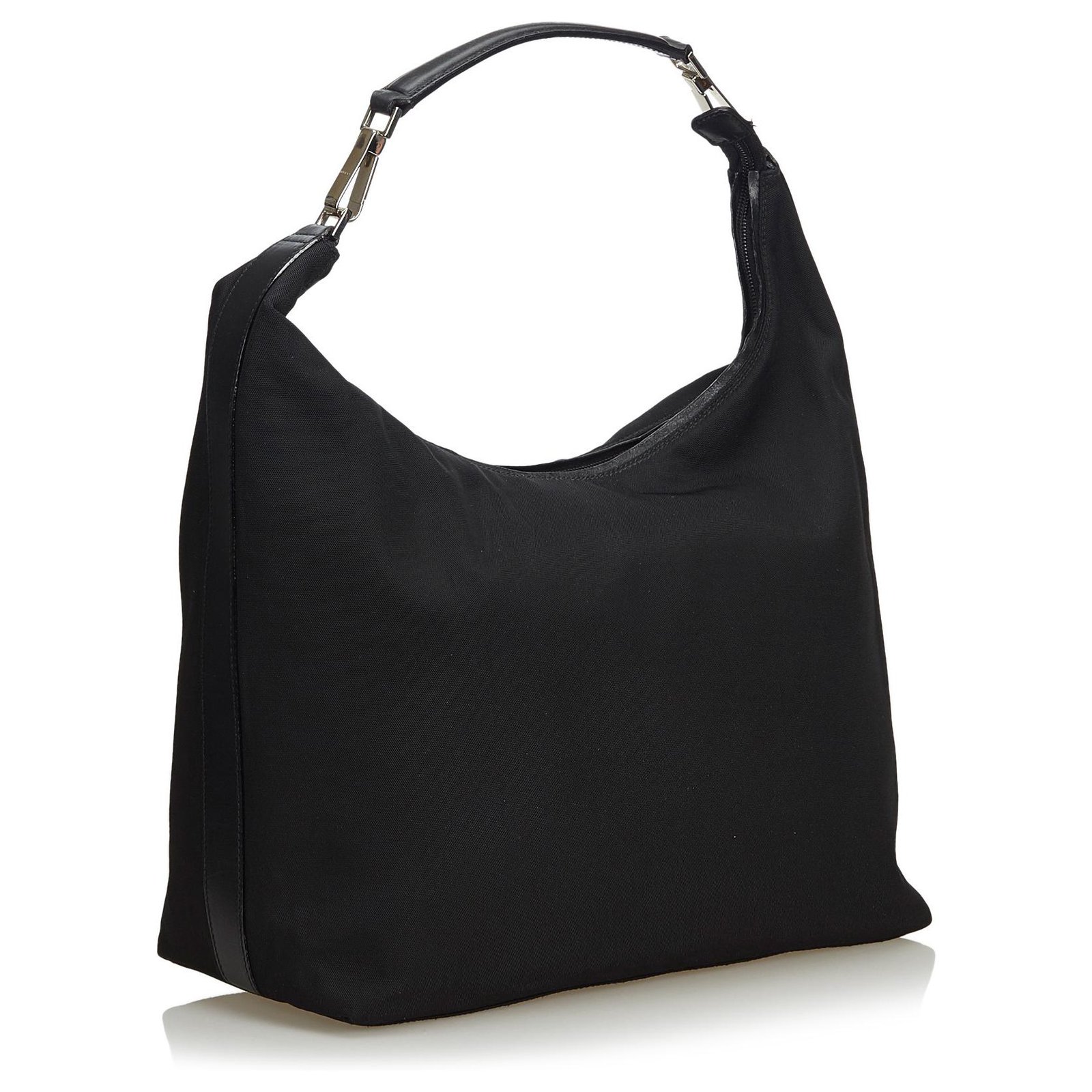 Gucci Black Nylon Hobo Bag Leather Cloth ref.123349 - Joli Closet