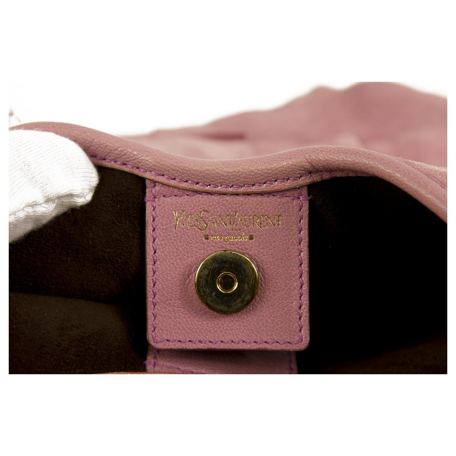 Yves Saint Laurent Mombasa Horn Handle Shoulder Bag in Brown Leather  ref.860369 - Joli Closet