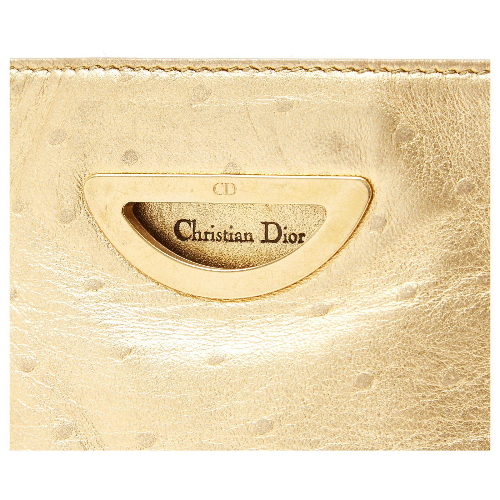 Christian Dior MALICE GOLD OSTRICH Golden Leather Metal ref.123443 ...