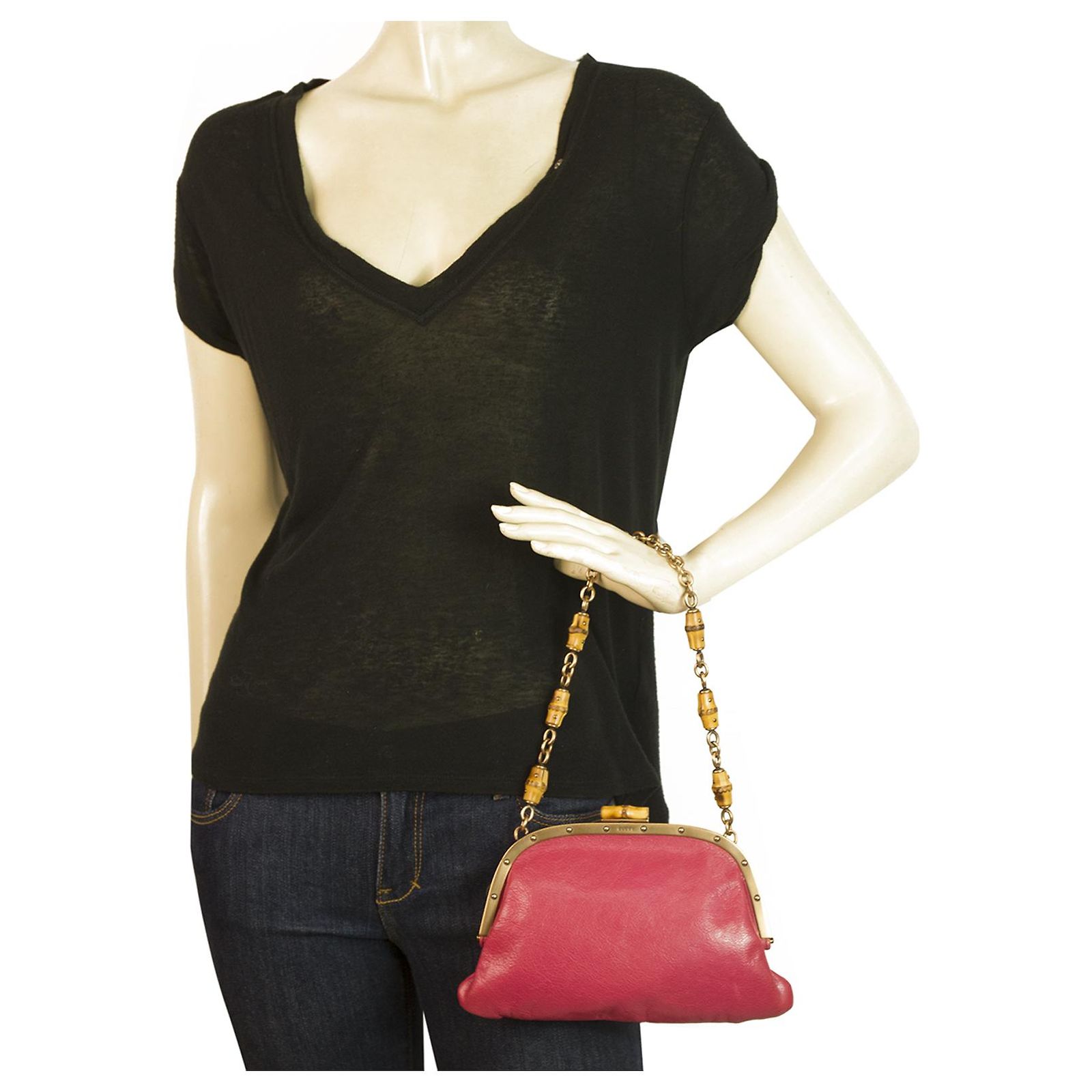 Petit Sac à Main Clutch INC International Concepts En Cuir Fuchsia - Chaîne Détachable - Neuf Avec étiquettes -28% De Réduction