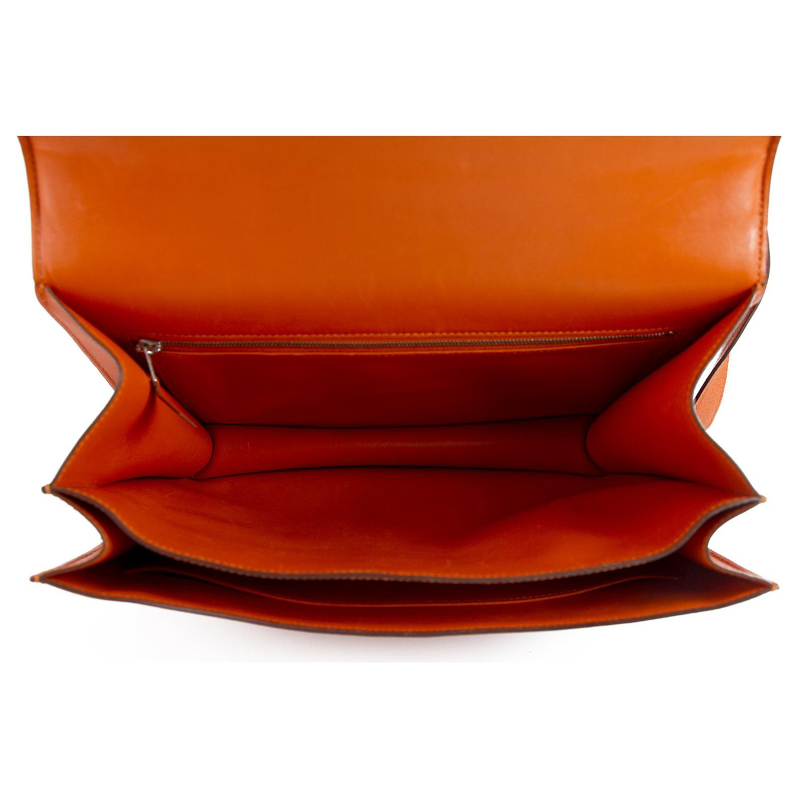 Hermes Orange H Chevre Leather Karo GM Clutch Bag with Palladium, Lot  #20025