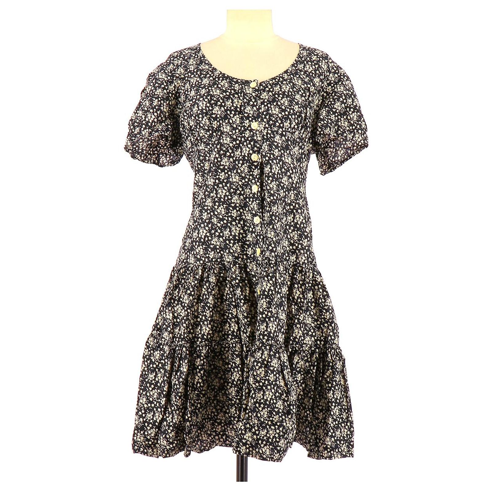 Robe Cacharel En Soie Et Coton à Motif Floral - Taille 40 - Occasion En Parfait état