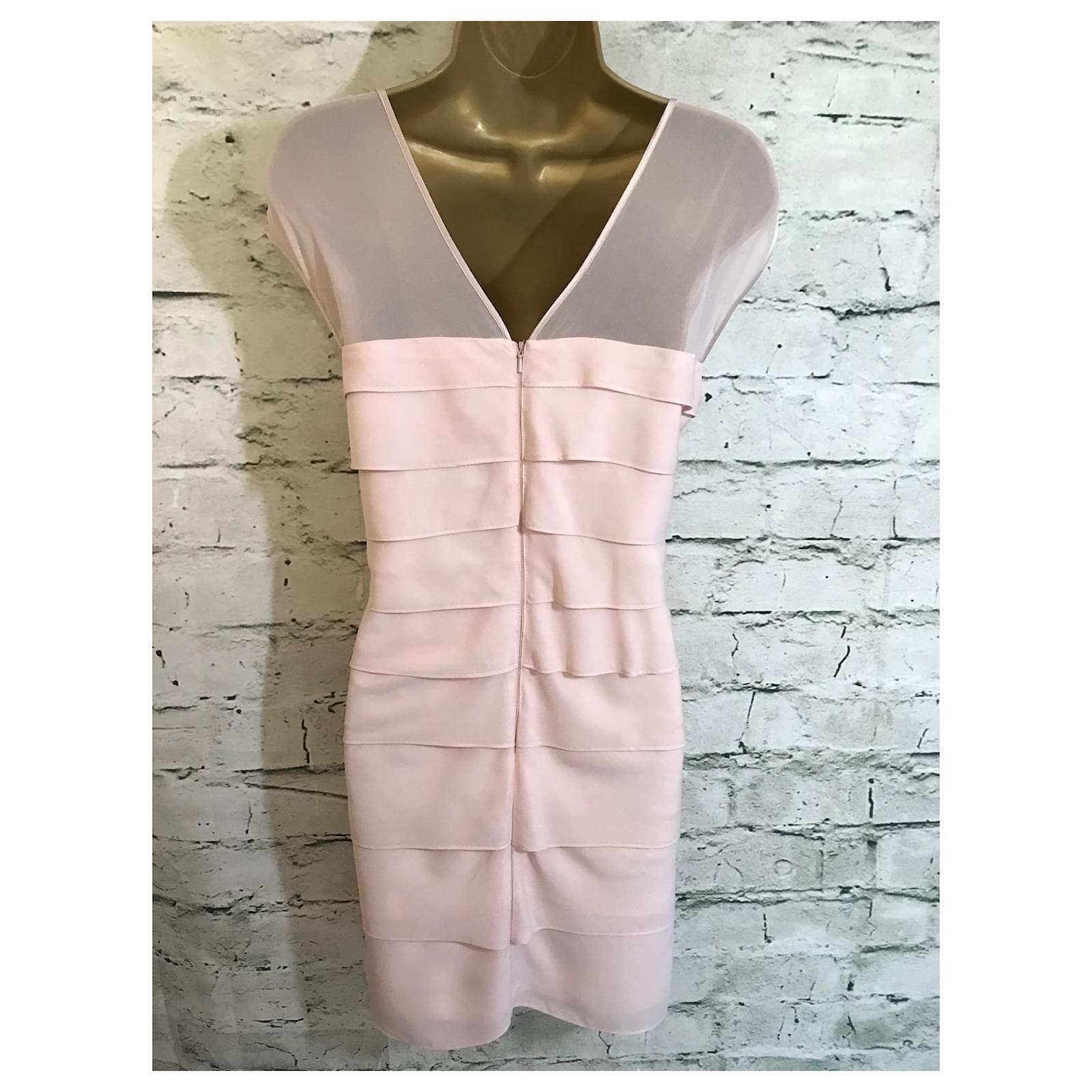 open lace back dress Wedtrend Women Dusty Rose Formal Dress A-Line Tea-Length Mother of The Bride Dress with Sequins, Dusty Rose / US8 main image 1