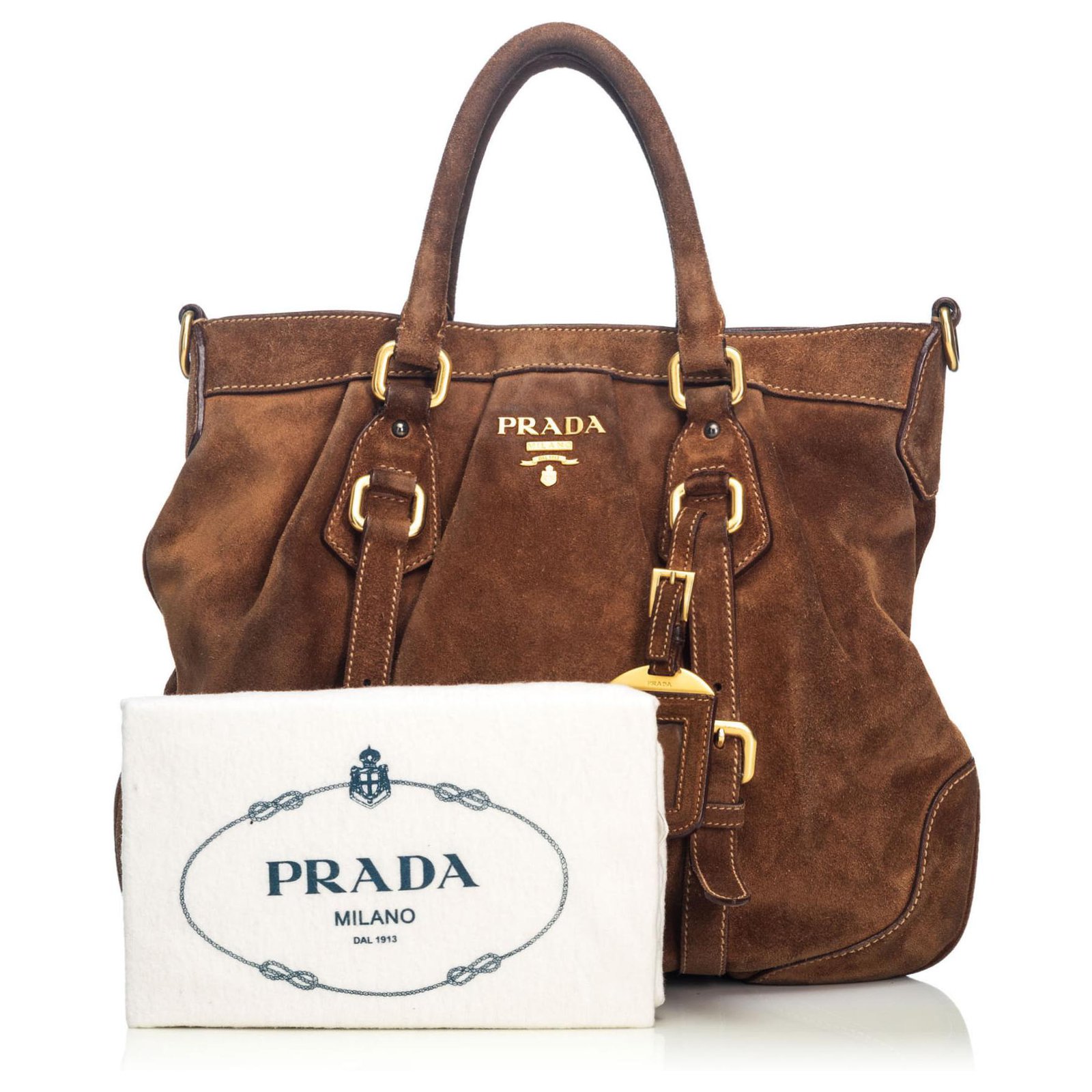 prada brown suede bag