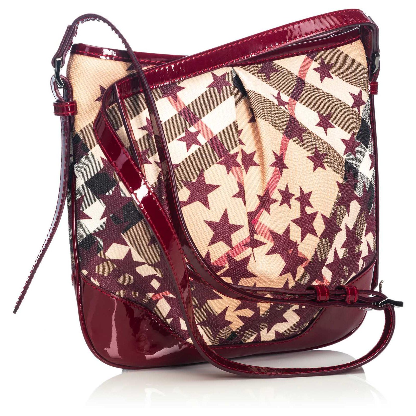 Burberry Red Supernova Julia Canvas Crossbody Bag Multiple colors Leather  Patent leather Cloth Cloth  - Joli Closet