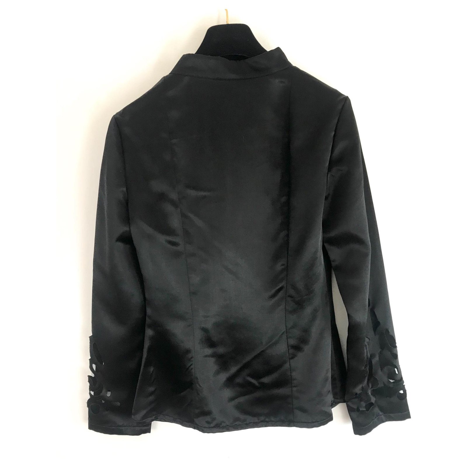 Black Chanel openwork jacket Rayon ref.124876 - Joli Closet